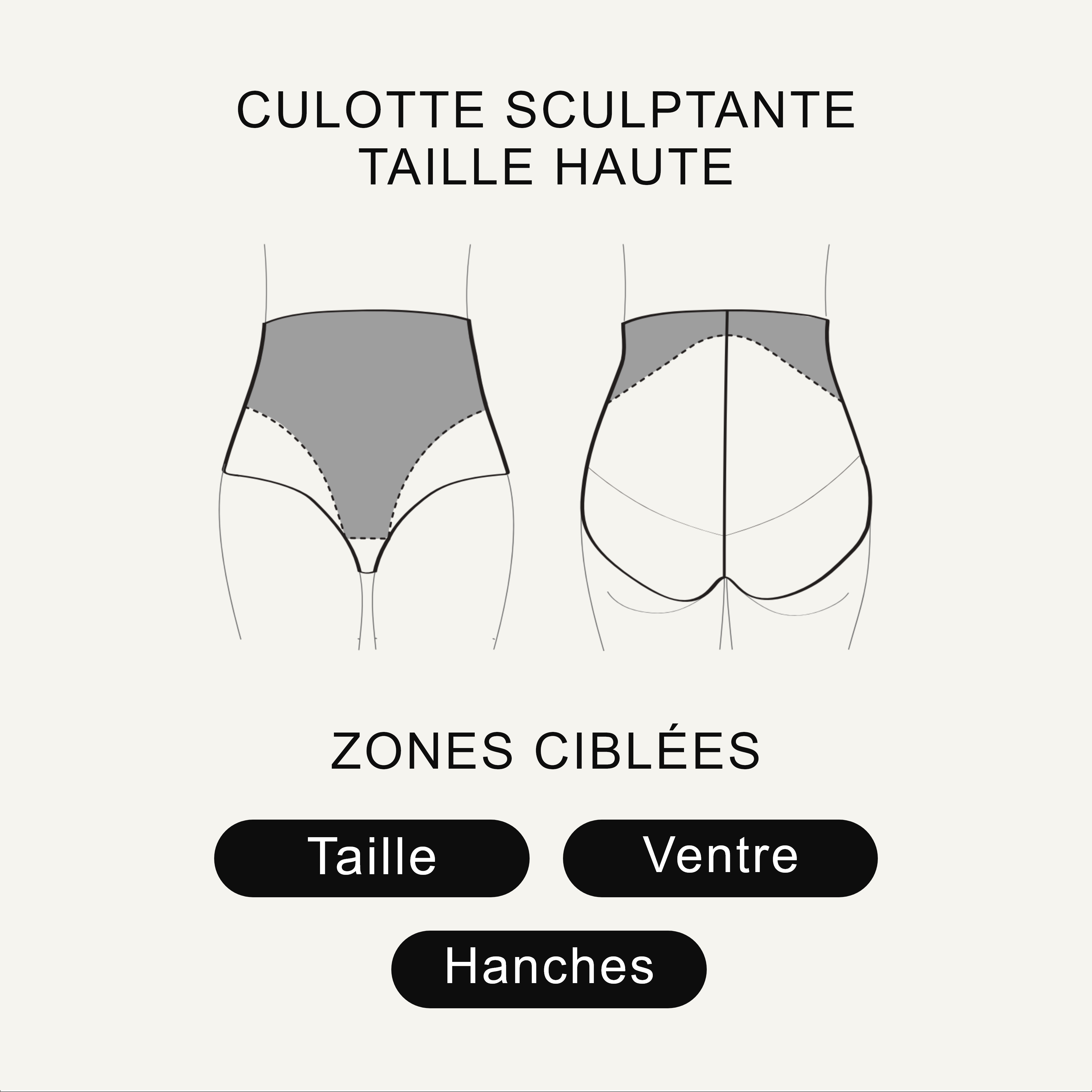 BELIEVE CULOTTE HAUTE MICROFIBRE NOIR