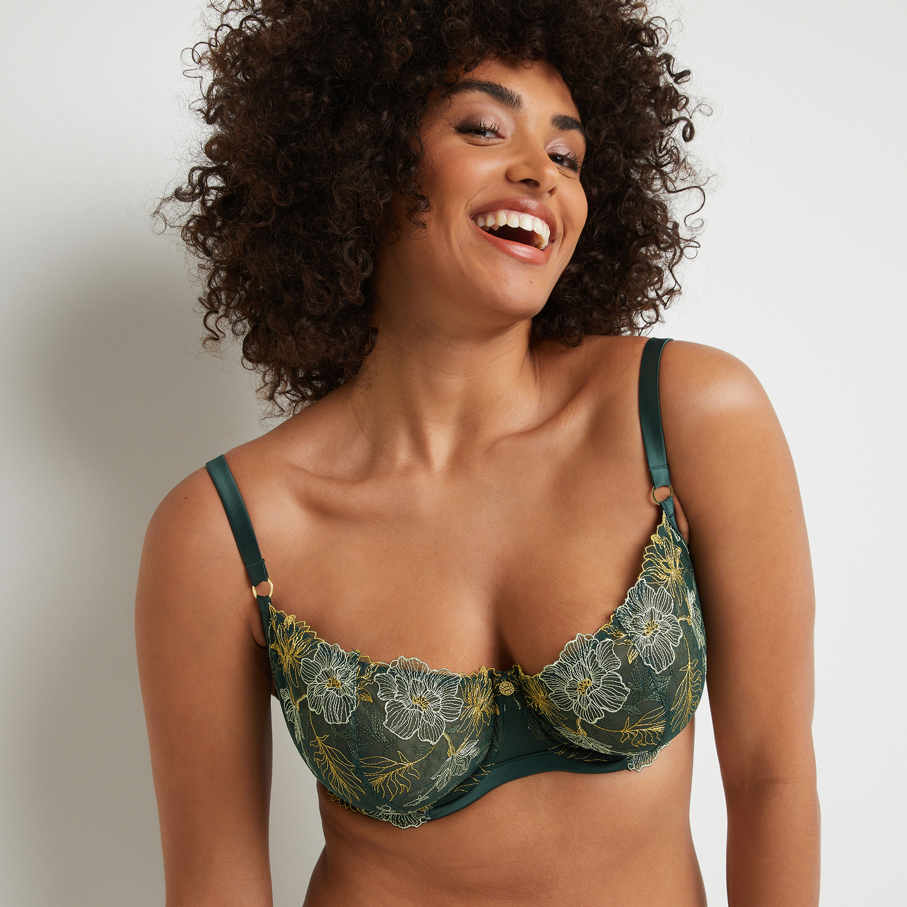 BETSY SOUTIEN-GORGE CORBEILLE TULLE VERT FONCE