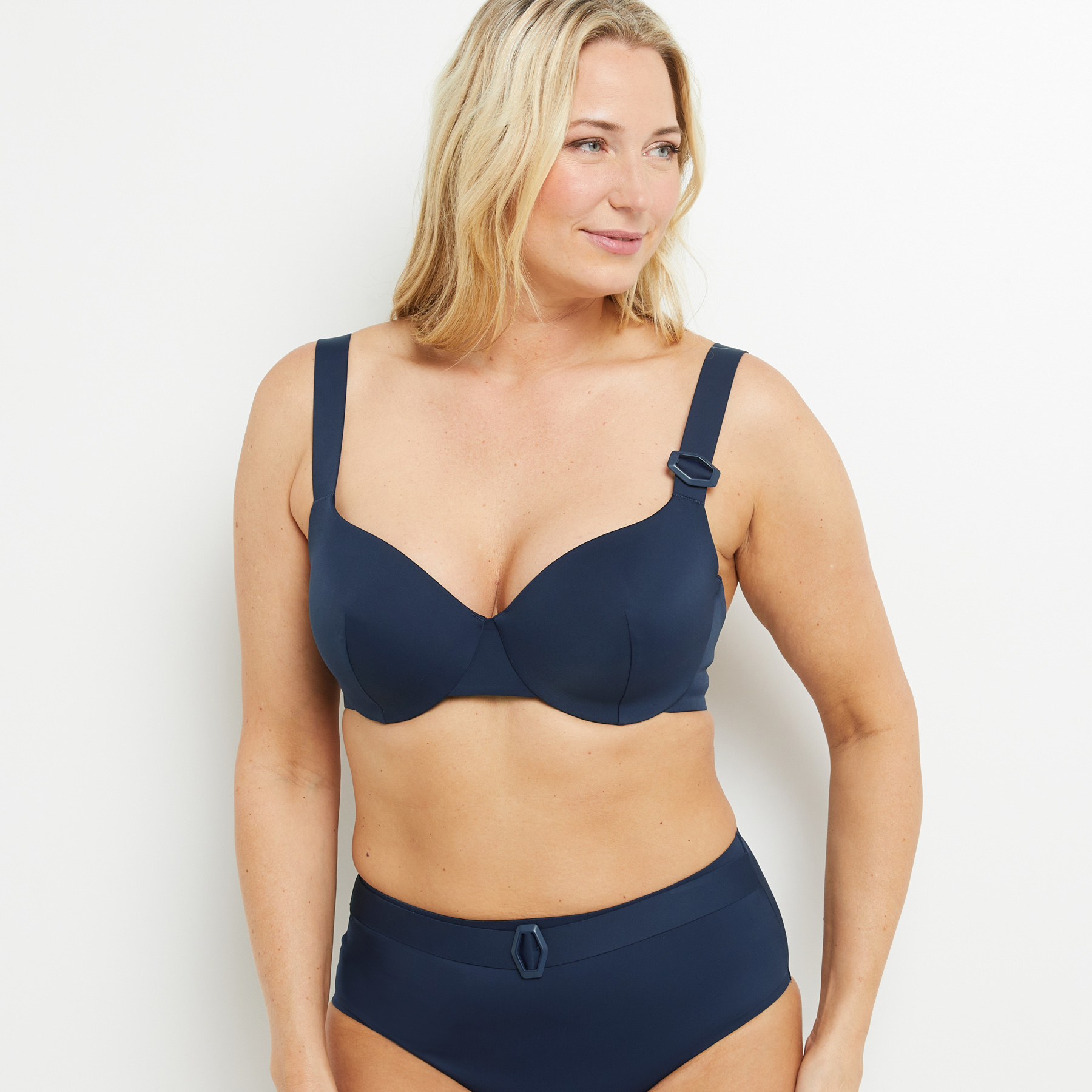 LOUISE MAILLOT DE BAIN AMPLIFORME COQUE MARINE