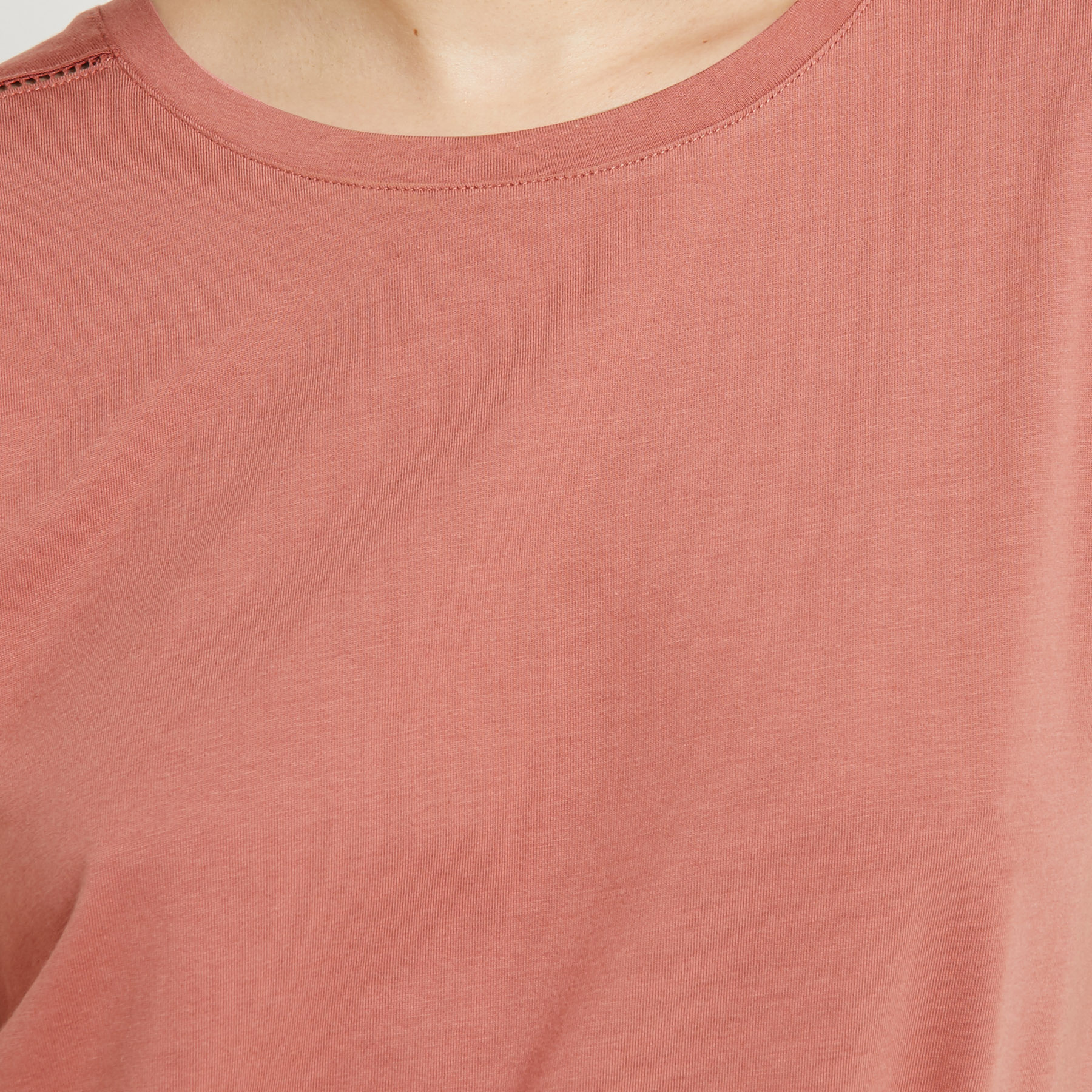 TEE SHIRT MANCHES COURTES COTON ROSE