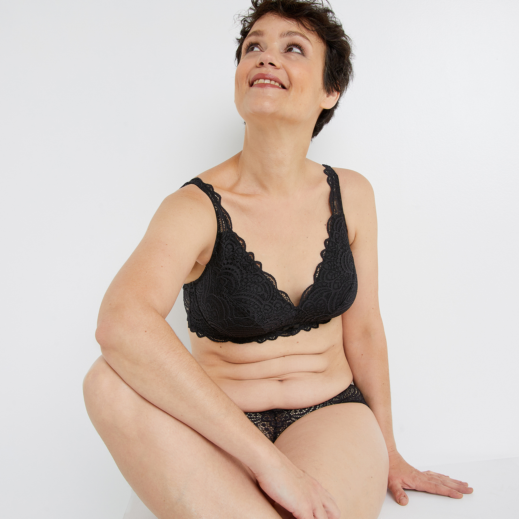 DENTELLE SOUTIEN-GORGE FOULARD POST-OP NOIR