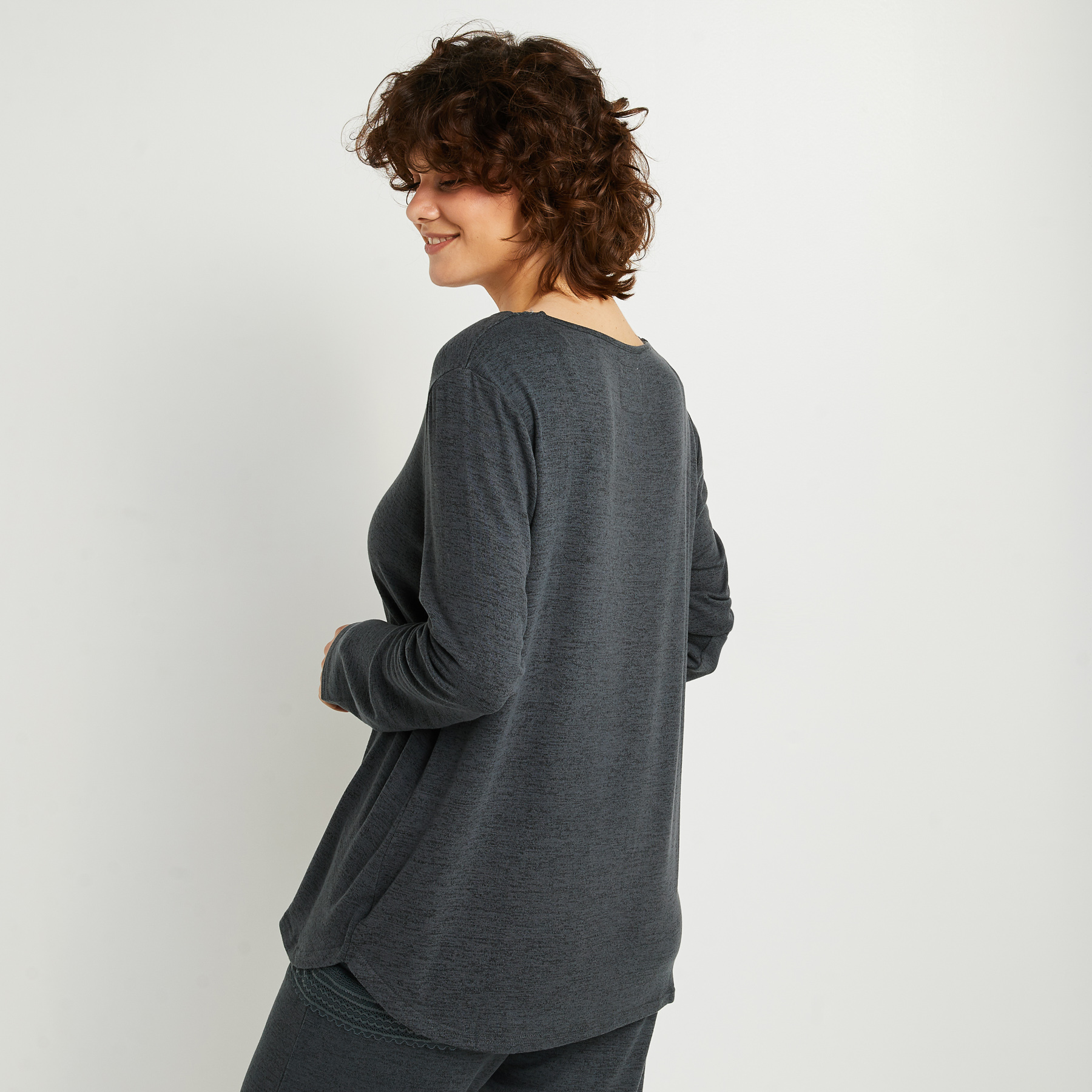 TWEENY TEE SHIRT MANCHES LONGUES ARDOISE