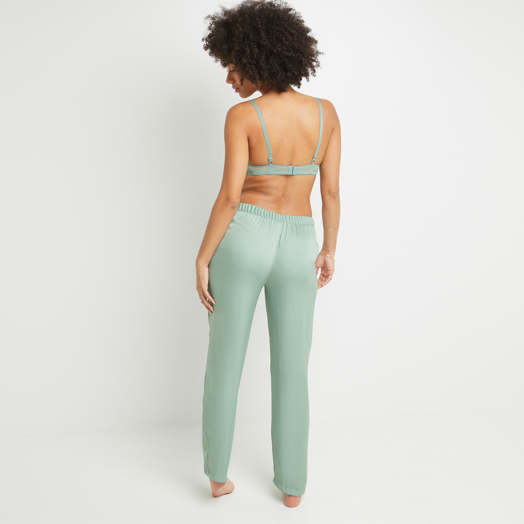 BERLIOZ PANTALON SATIN MAT Vert clair