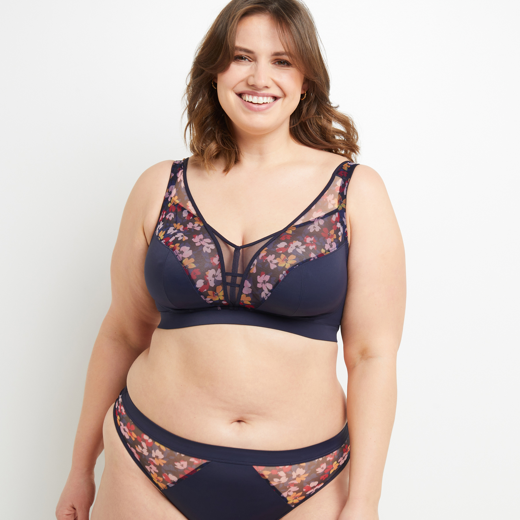 BLANCHE SOUTIEN-GORGE GRANDS BONNETS MULTICO BLEU