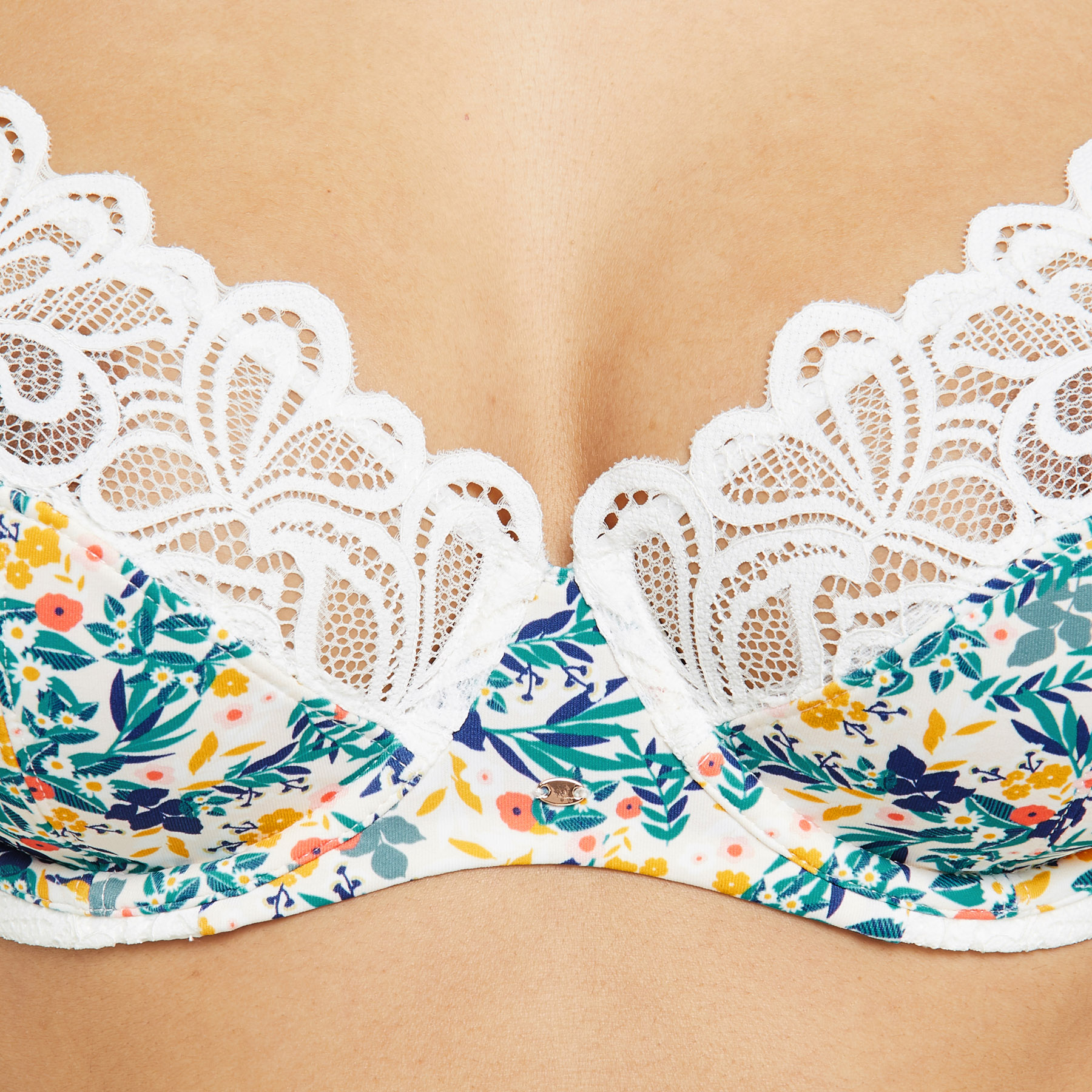 SYARA SOUTIEN-GORGE EMBOITANT BLANC/VERT