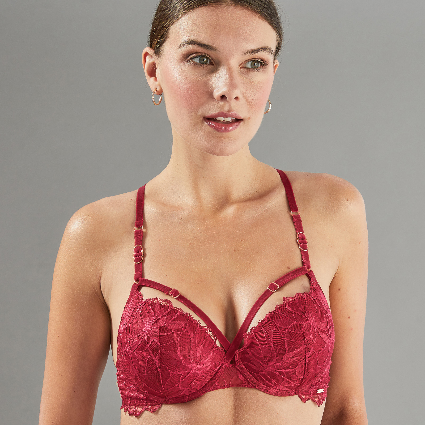 APOLLON SOUTIEN-GORGE PUSH UP DENTELLE BORDEAUX
