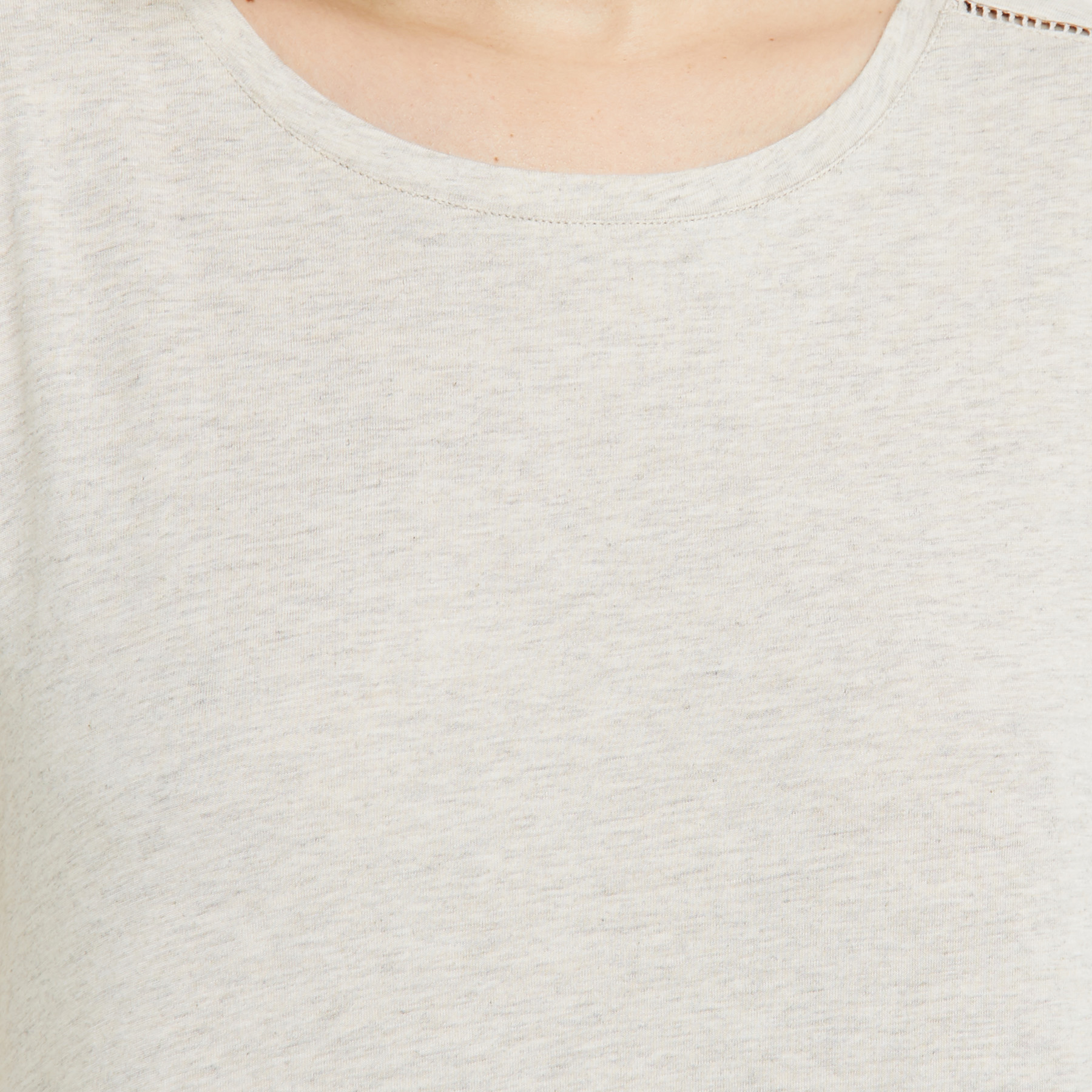 TEE SHIRT MANCHES COURTES COTON BEIGE