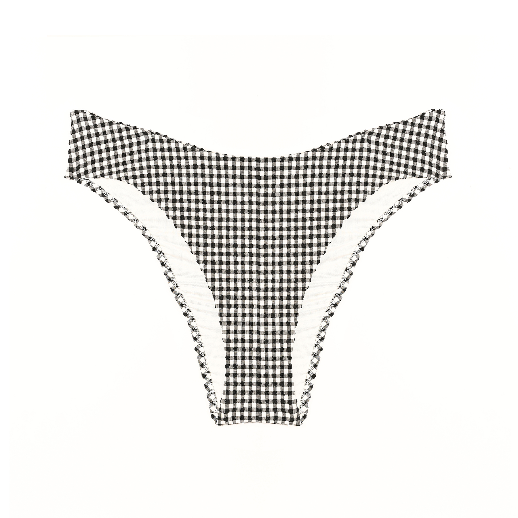 BONNIE Maillot culotte echancrée vichy BLANC/NOIR