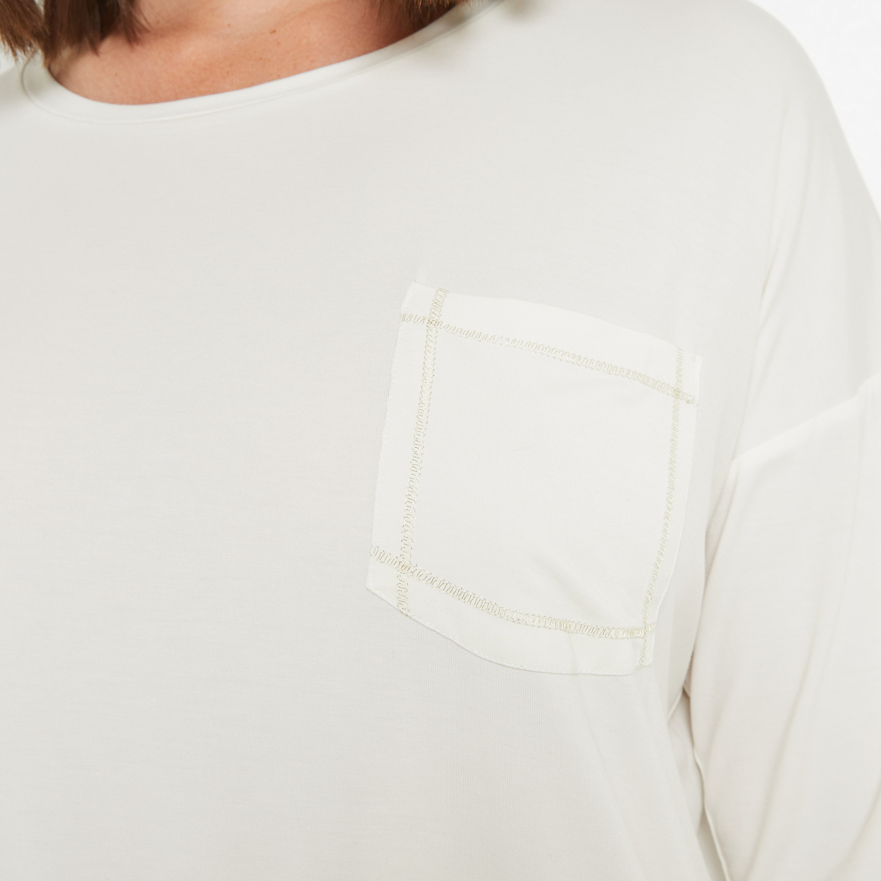 ABBY TEE SHIRT MANCHES COURTES MODAL IVOIRE