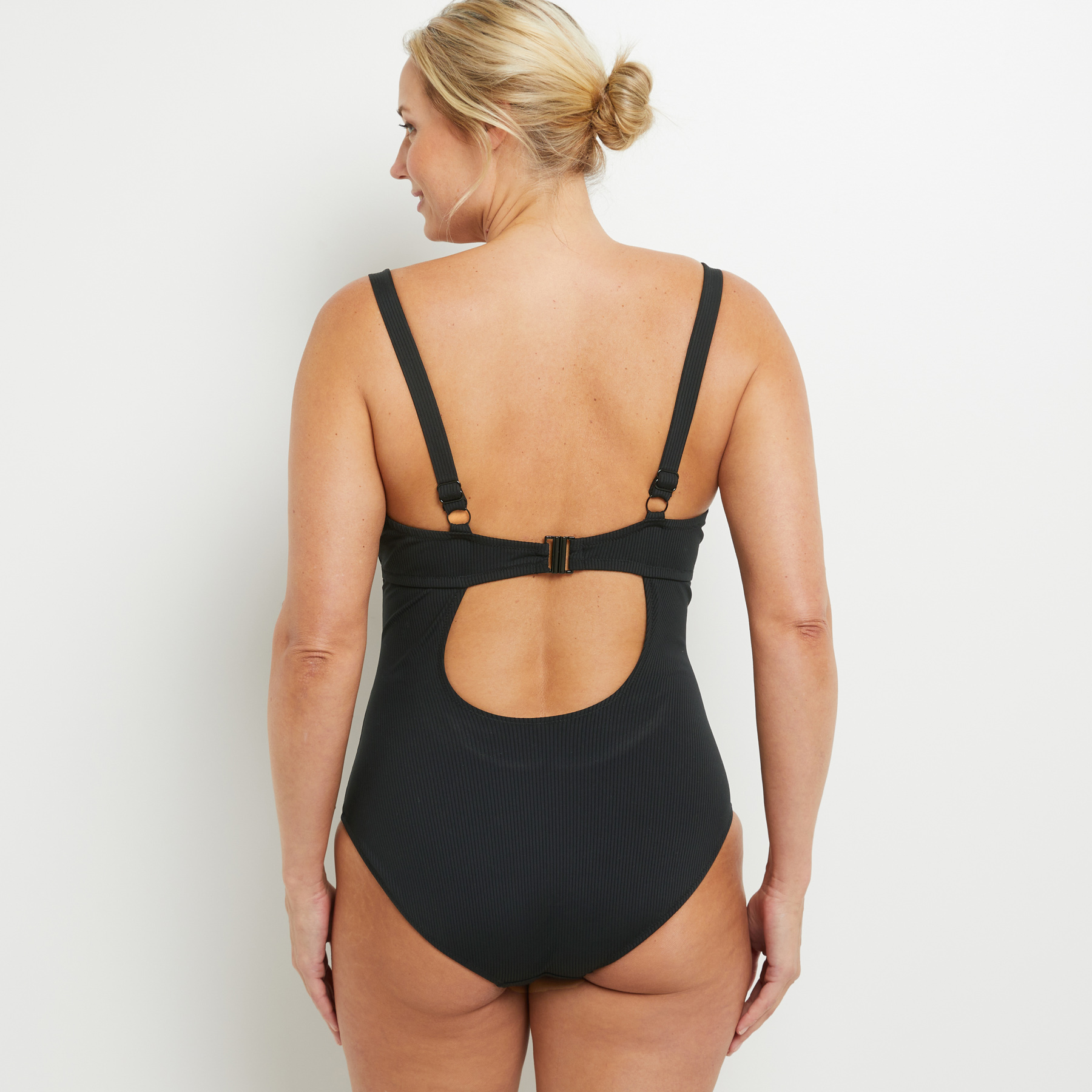 MAILLOT DE BAIN 1PC GRANDS BONNETS NOIR