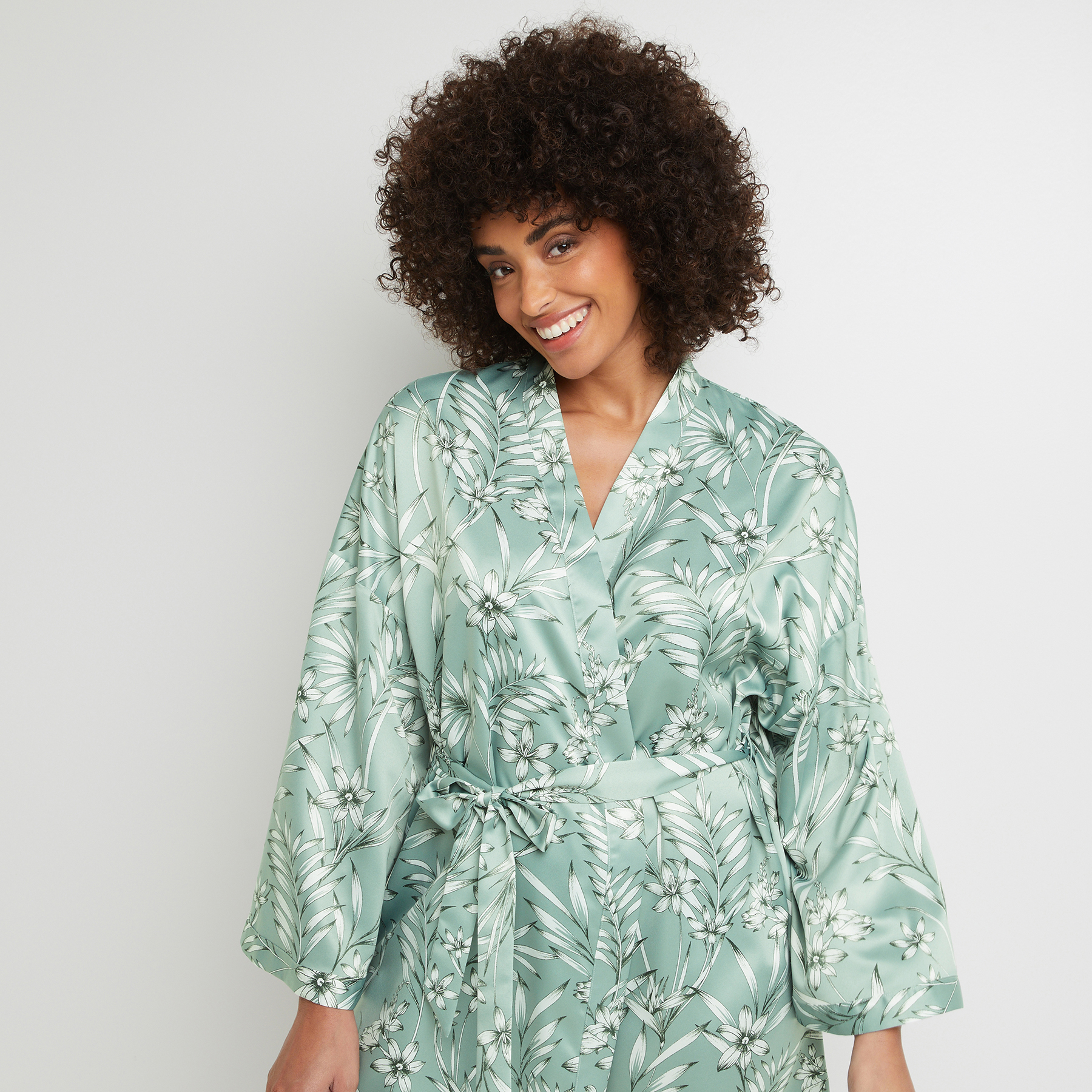 BARNEY DESHABILLE SATIN IMPRIMEE Vert clair