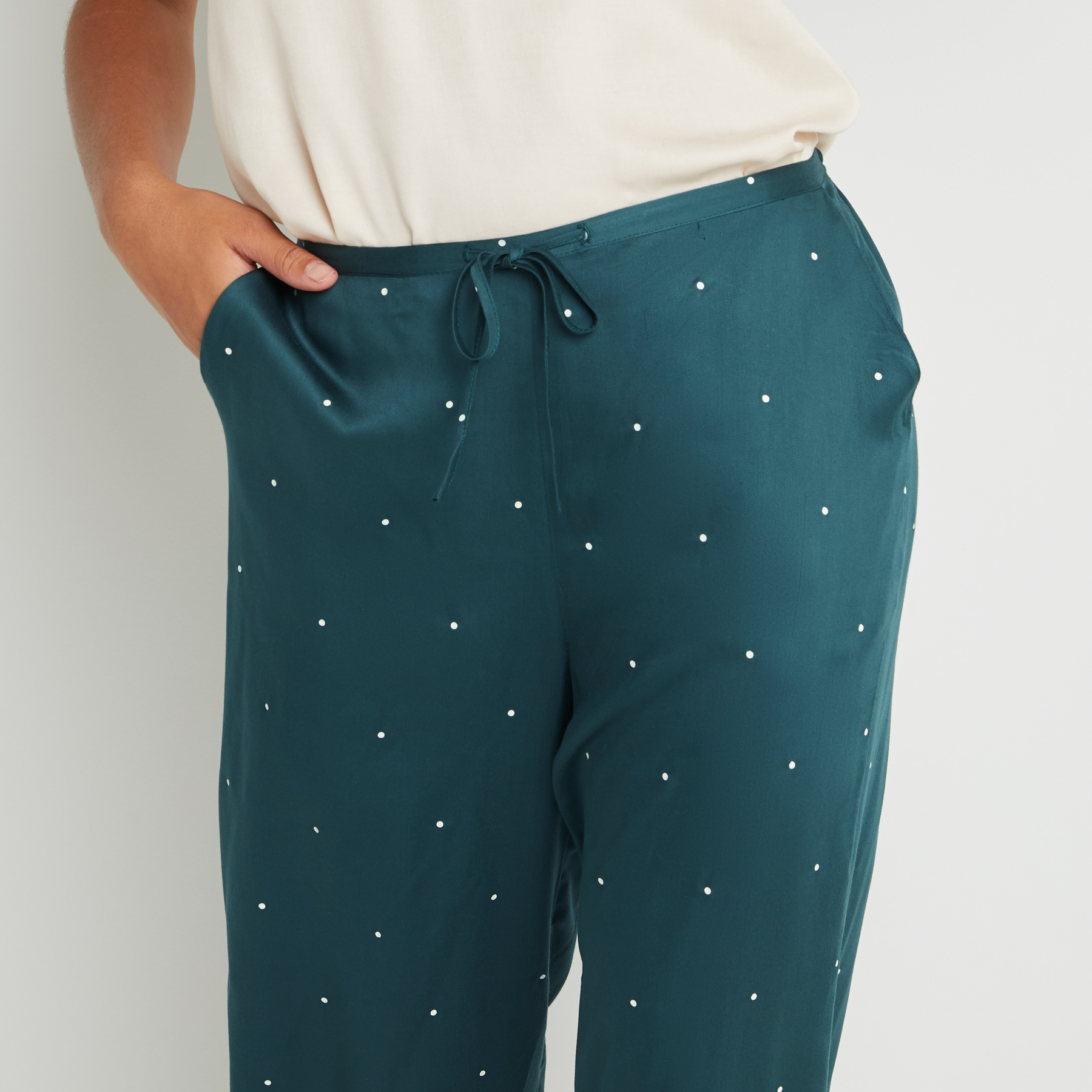 AROME PANTALON PALAZZO VISCOSE VERT