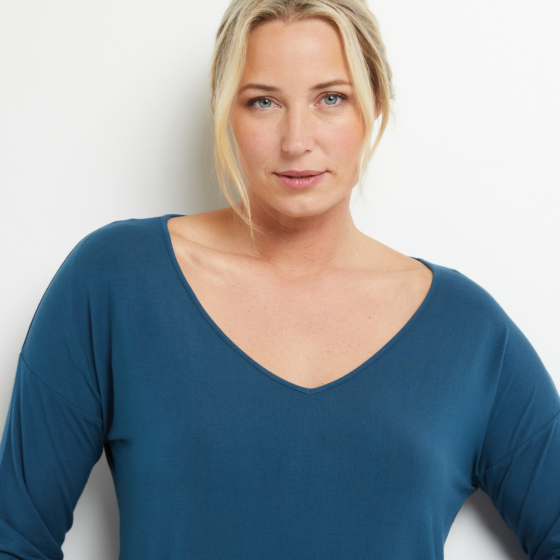 BAMBOU T-SHIRT MANCHES LONGUES PETROLE