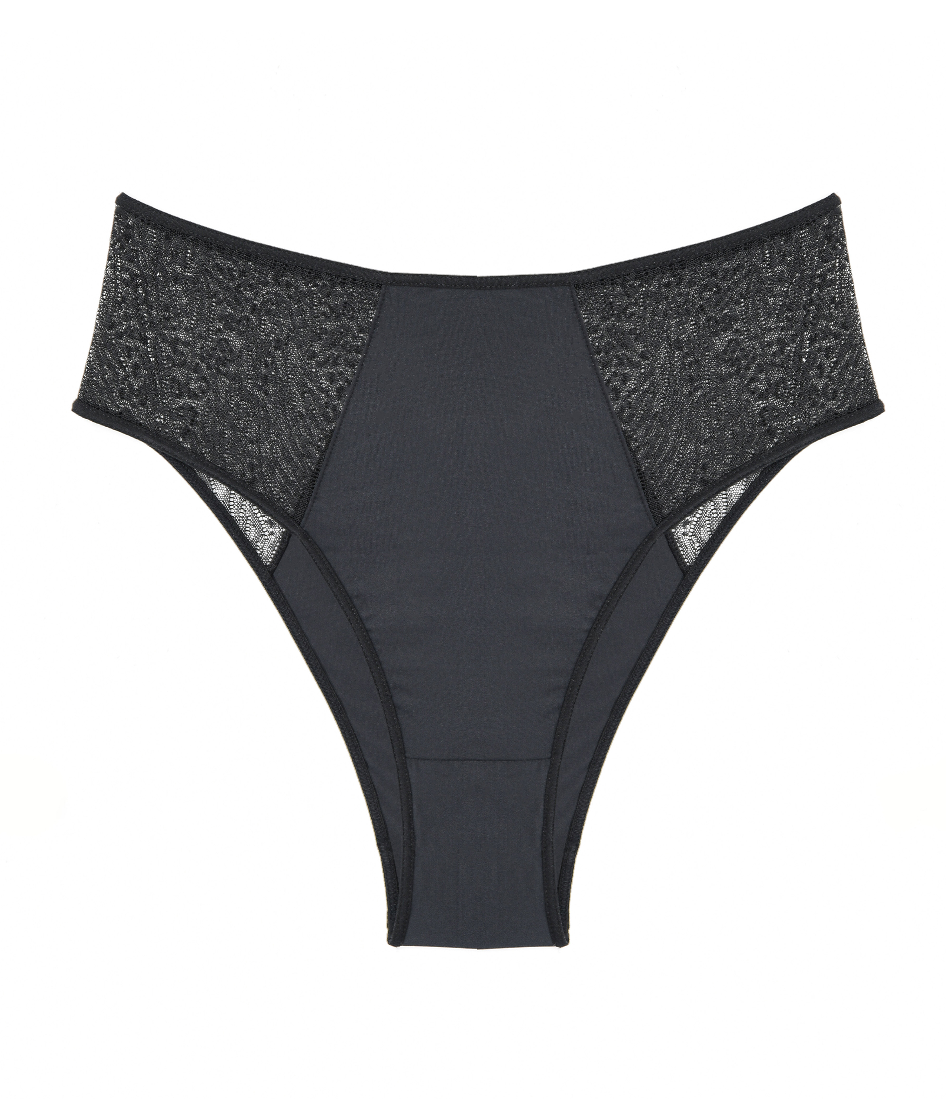 Culotte haute microfibre et tulle NOIR