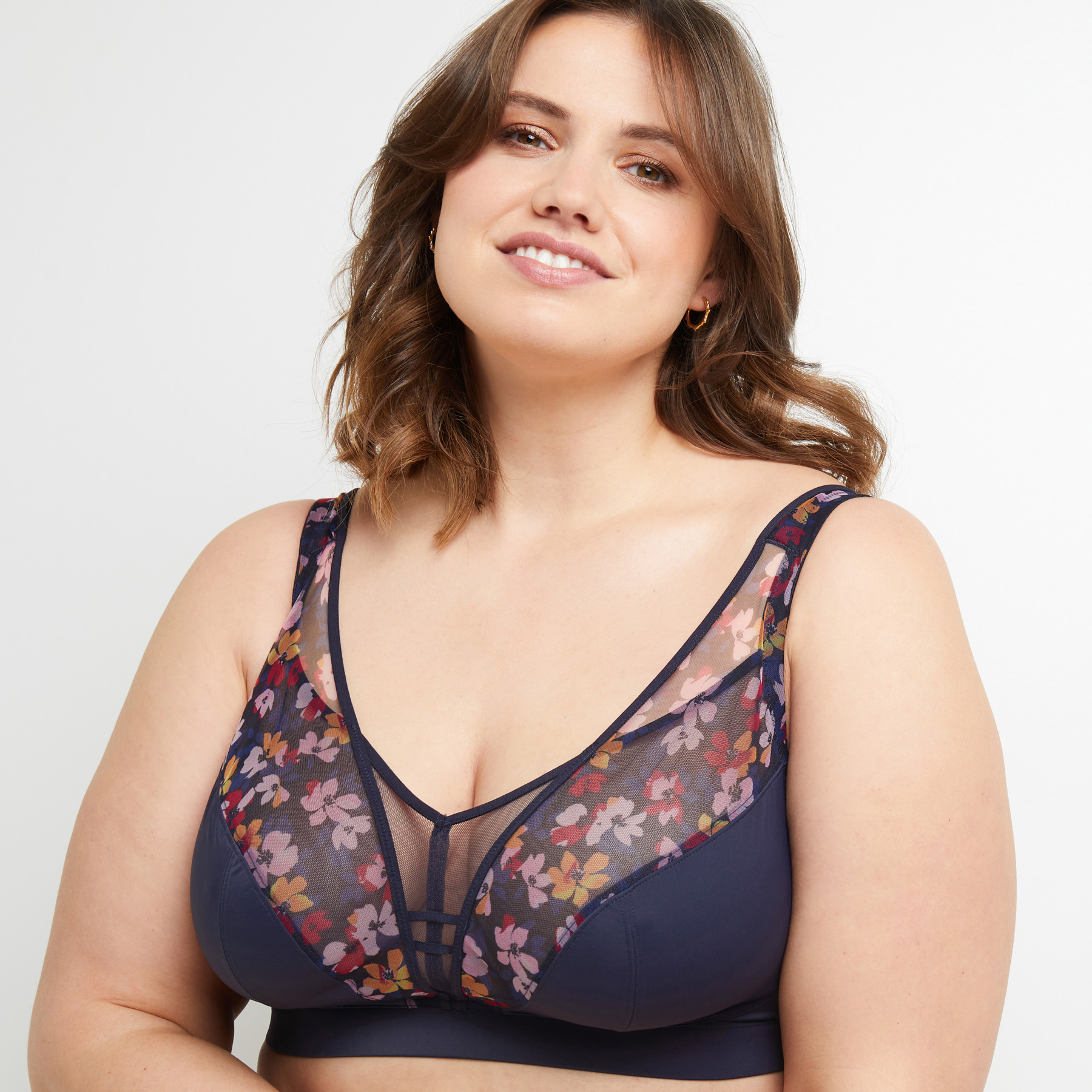 BLANCHE SOUTIEN-GORGE GRANDS BONNETS MULTICO BLEU