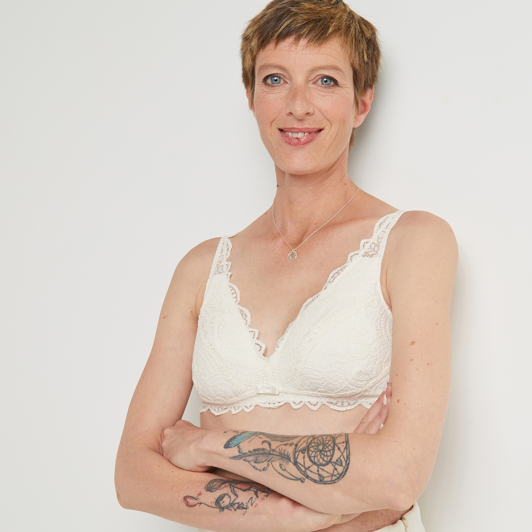 DENTELLE SOUTIEN-GORGE FOULARD POST-OP ECRU