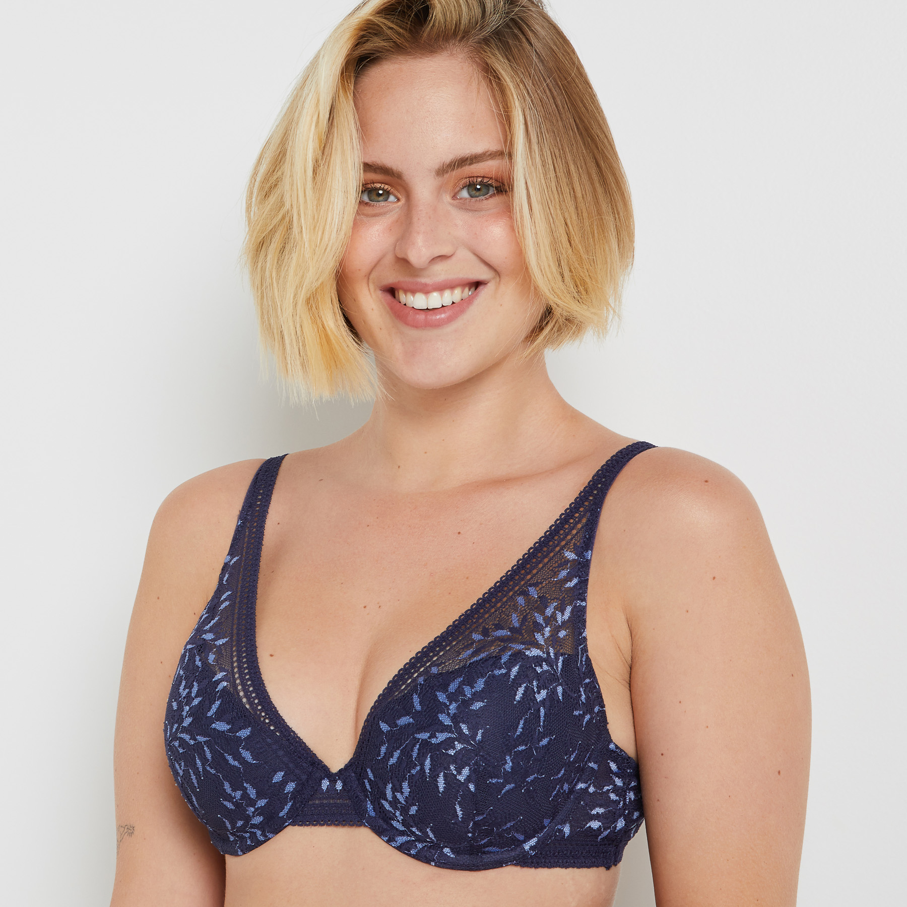 SOUTIEN-GORGE AMPLI FOULARD MARINE