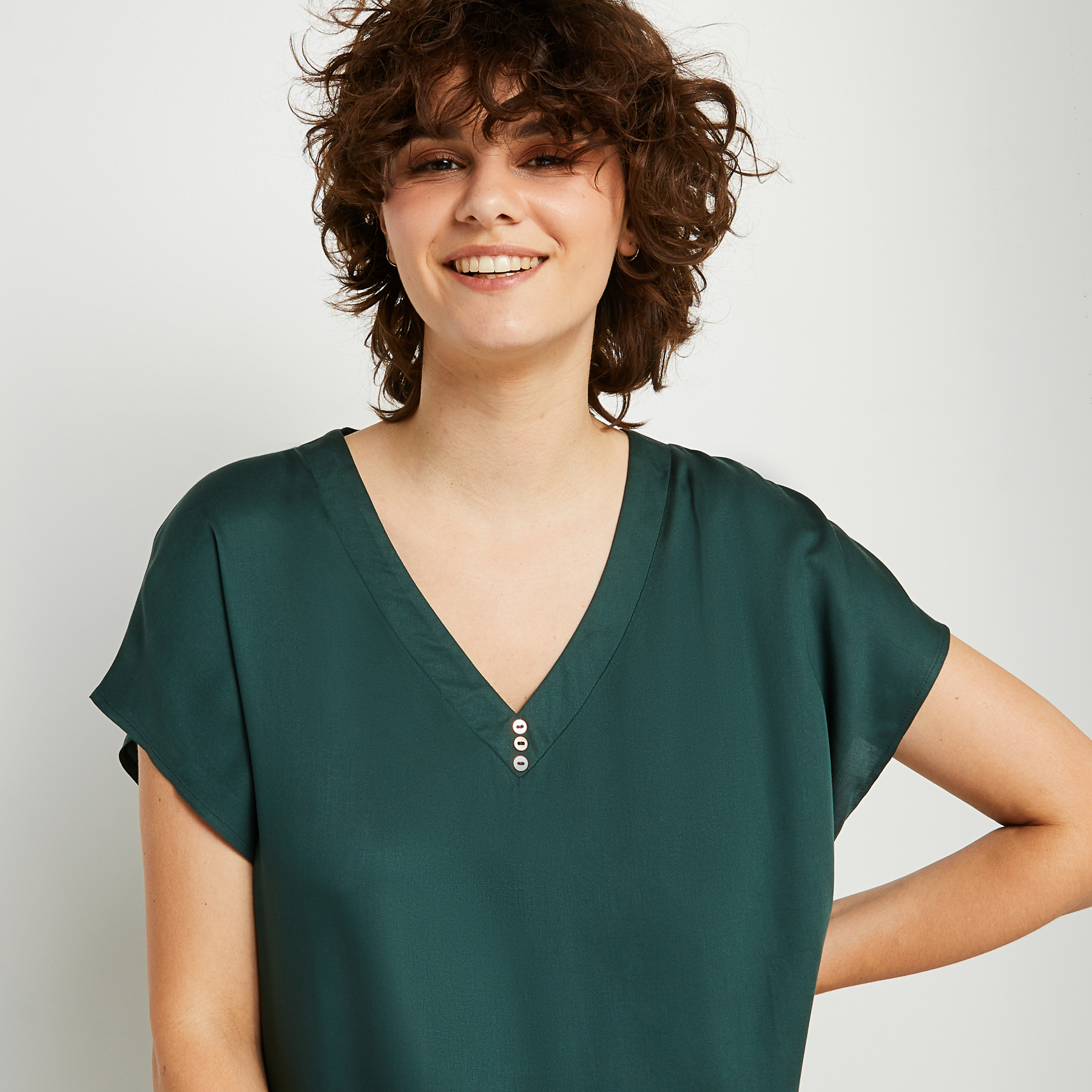 AROME TEE SHIRT MANCHES COURTES VISCOSE VERT