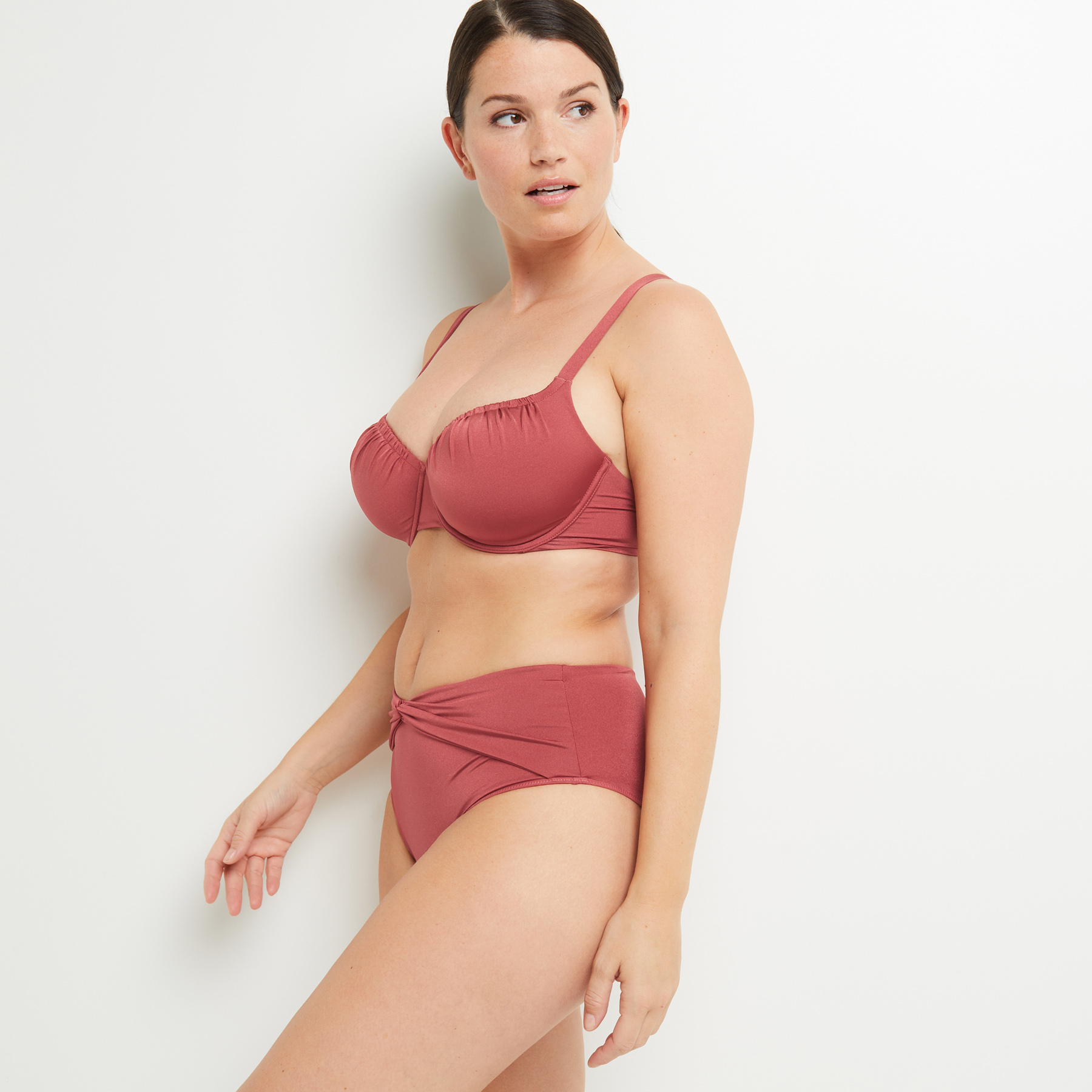 LEONIE MAILLOT DE BAIN CULOTTE HAUTE BORDEAUX