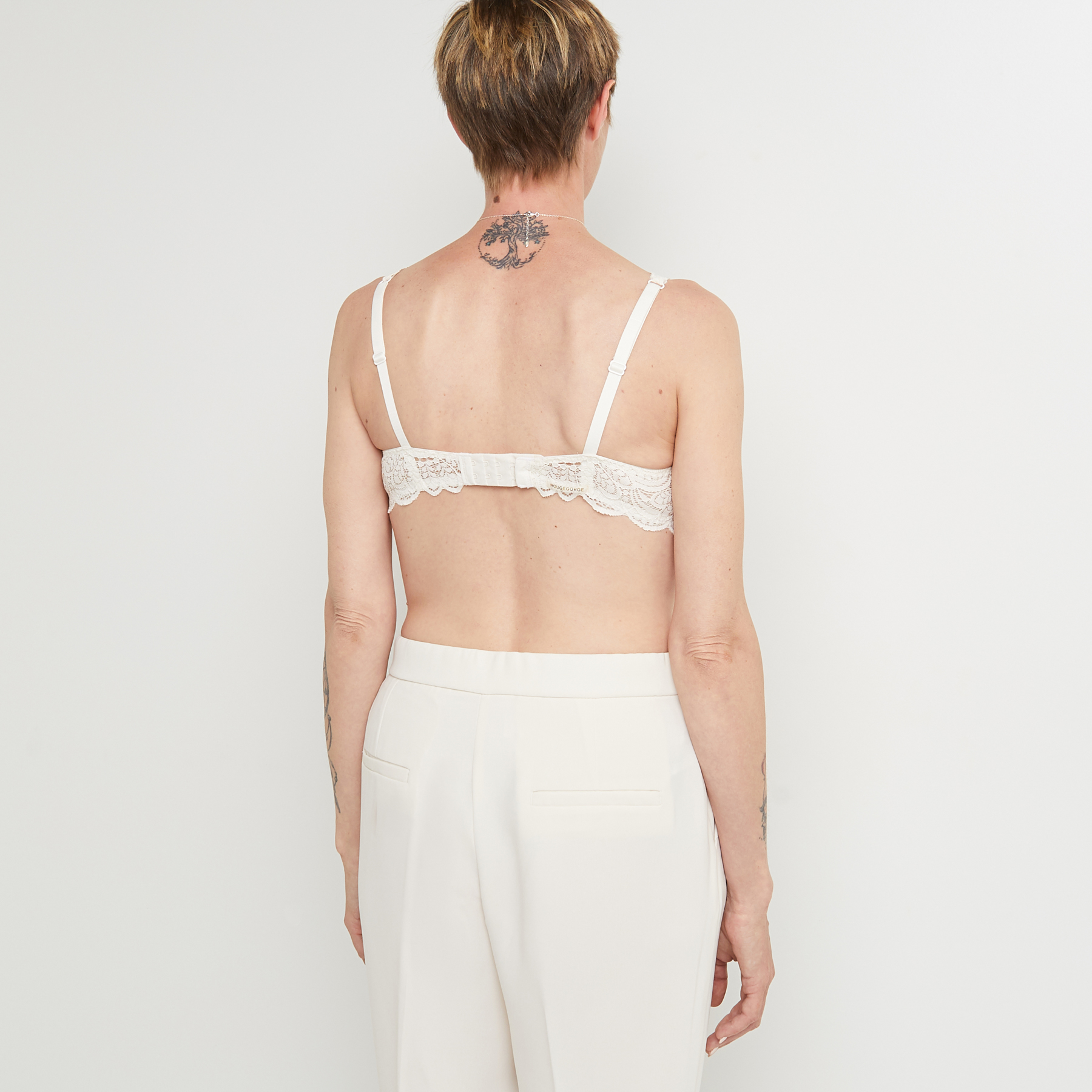 DENTELLE SOUTIEN-GORGE FOULARD POST-OP ECRU