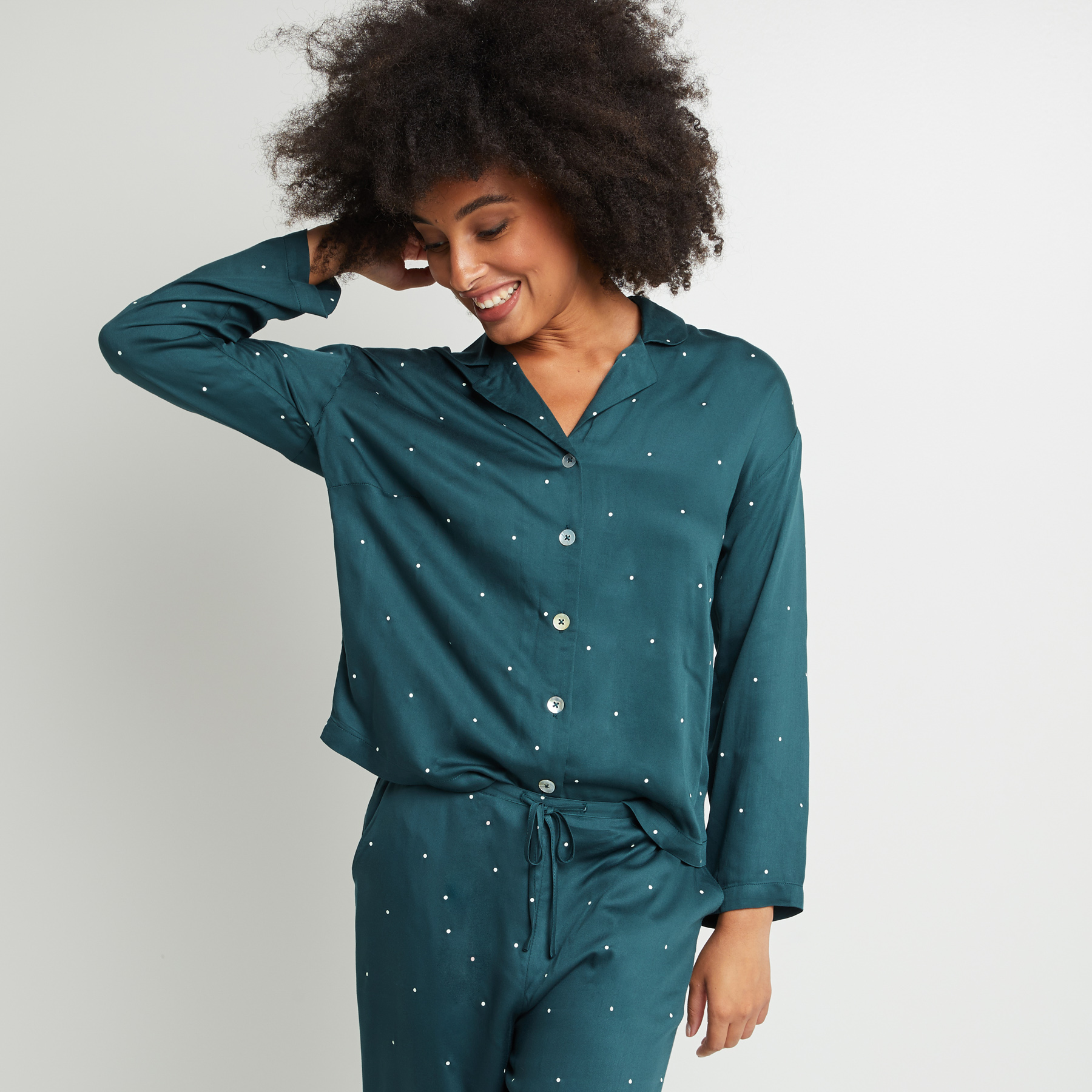 AROME CHEMISE DE PYJAMA VISCOSE VERT