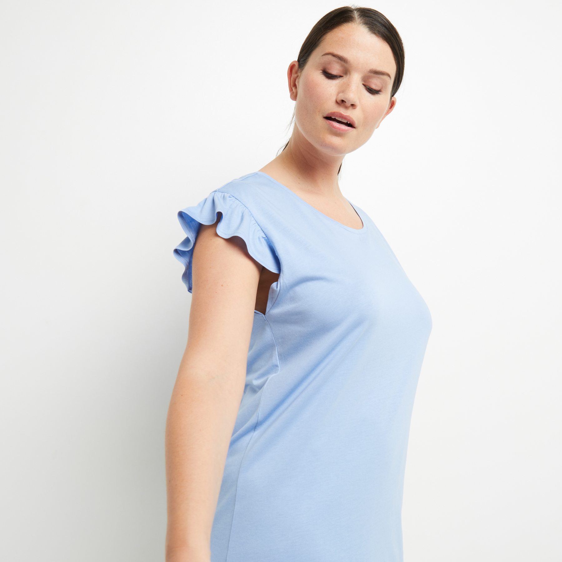 BILL NUISETTE MANCHES COURTES COTON BLEU CLAIR
