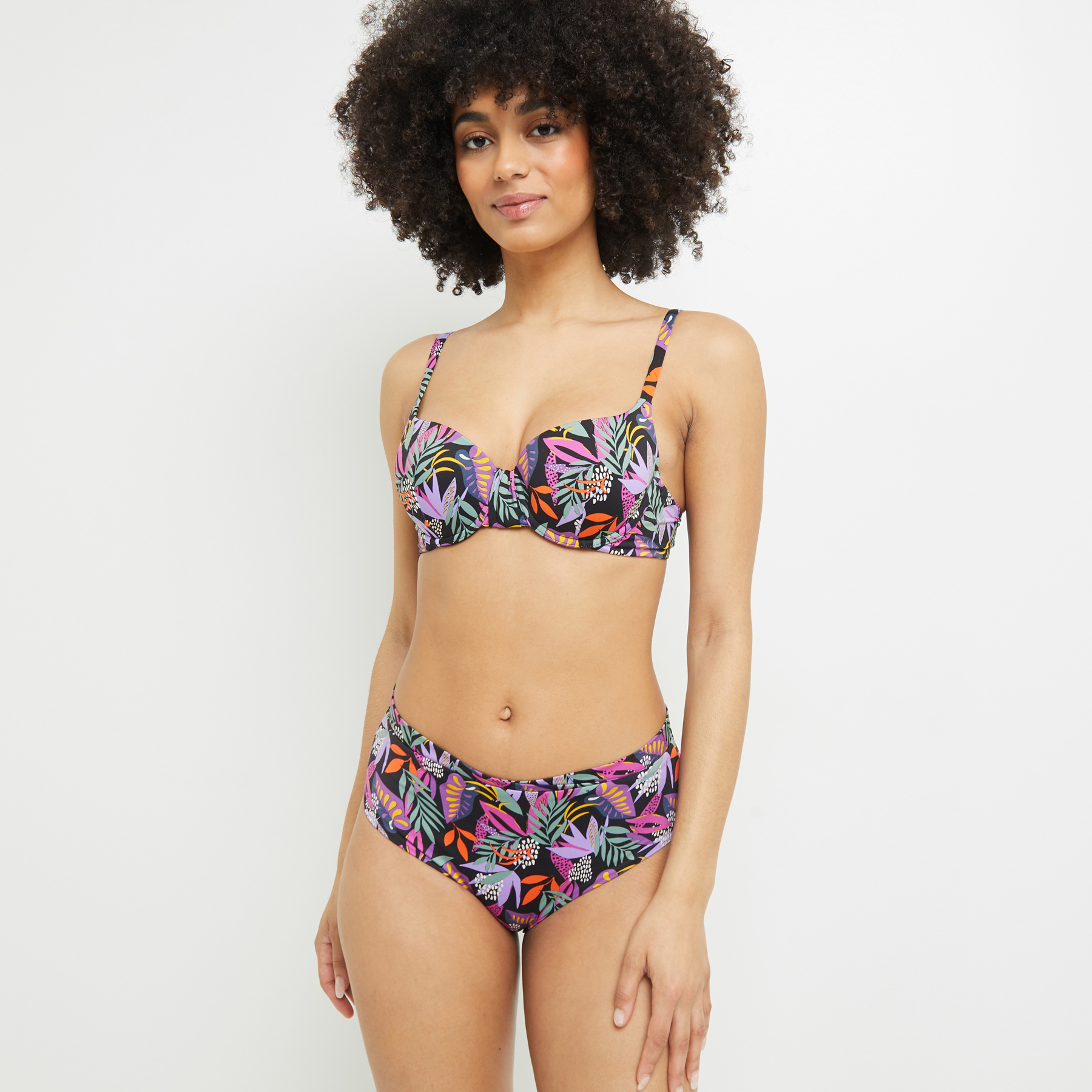 LAVANDE MAILLOT DE BAIN CULOTTE HAUTE NOIR
