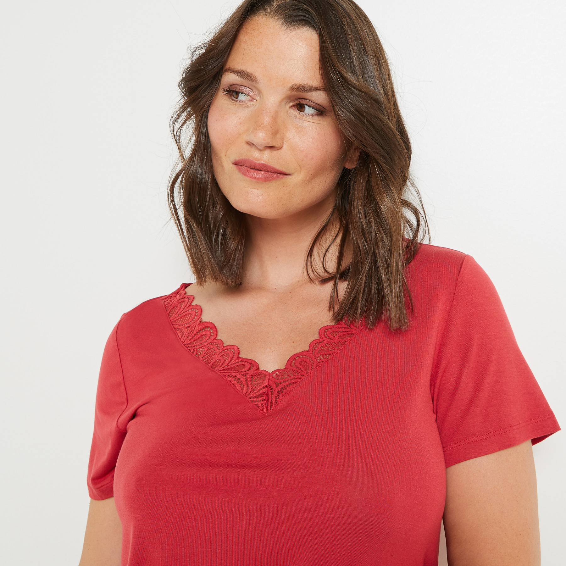 SYARA TEE SHIRT MANCHES COURTES ROSE
