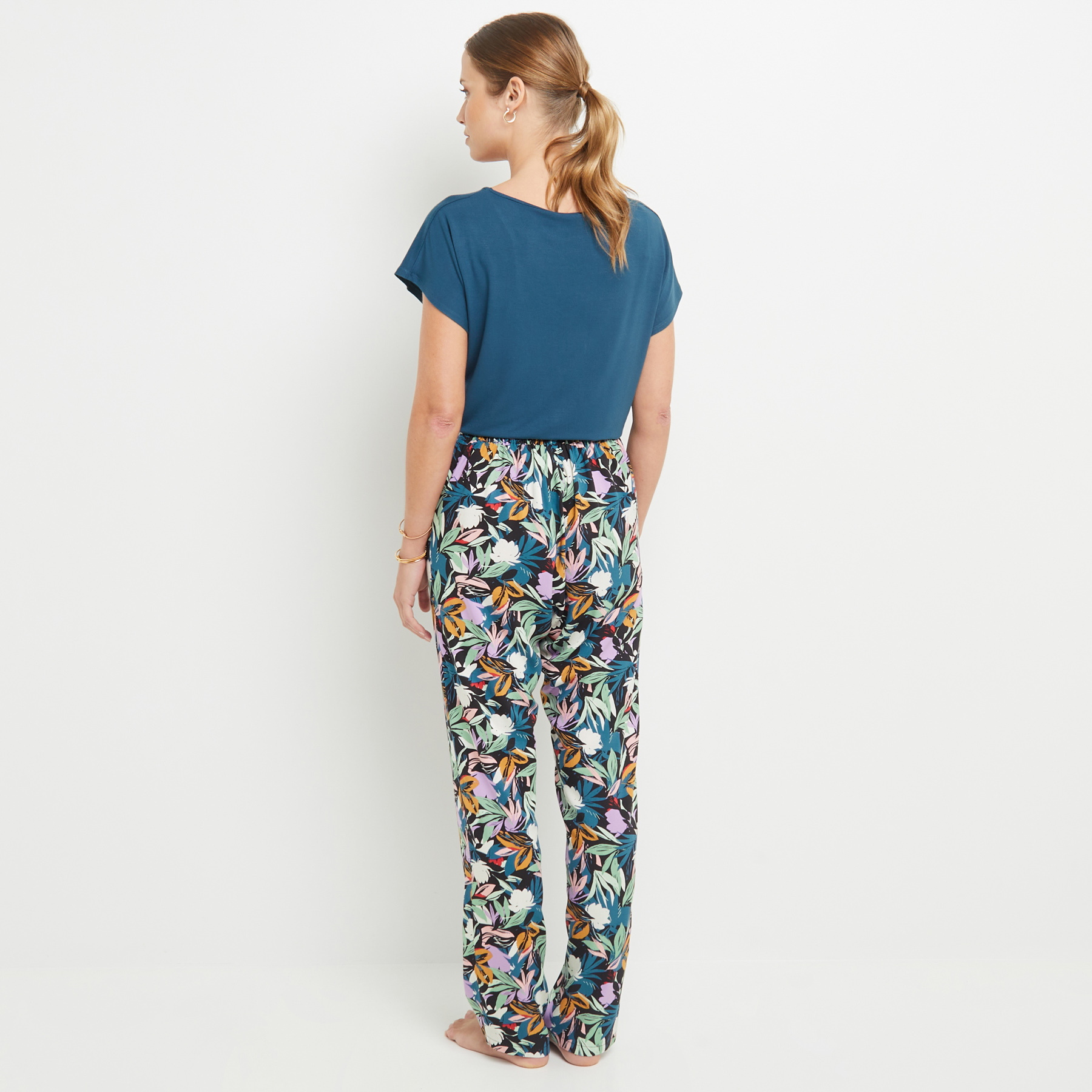 BECKIE PANTALON MULTICO BLEU