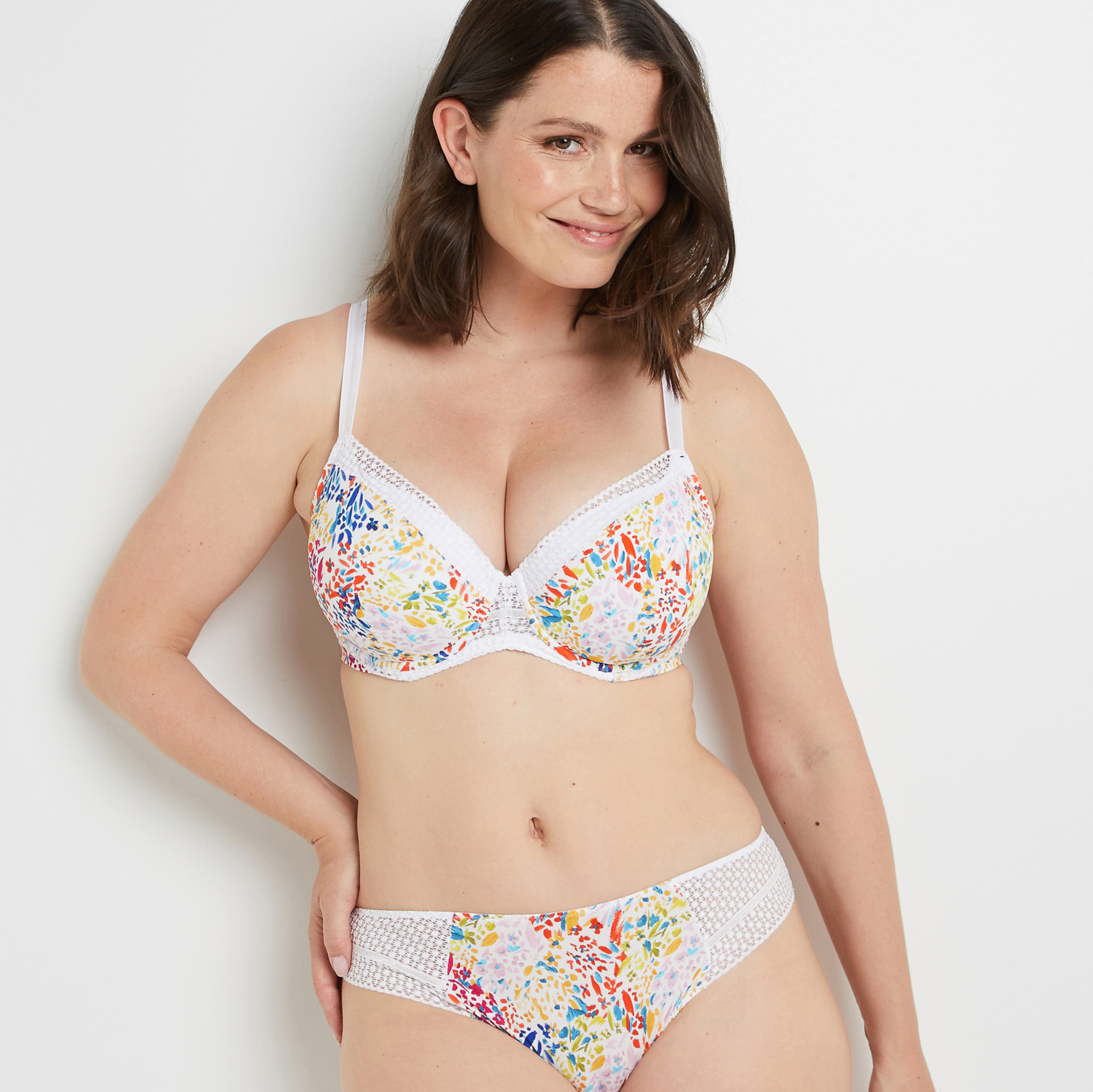 VANITY SOUTIEN GORGE AMPLI EMBOITANT BLANC/ORANGE