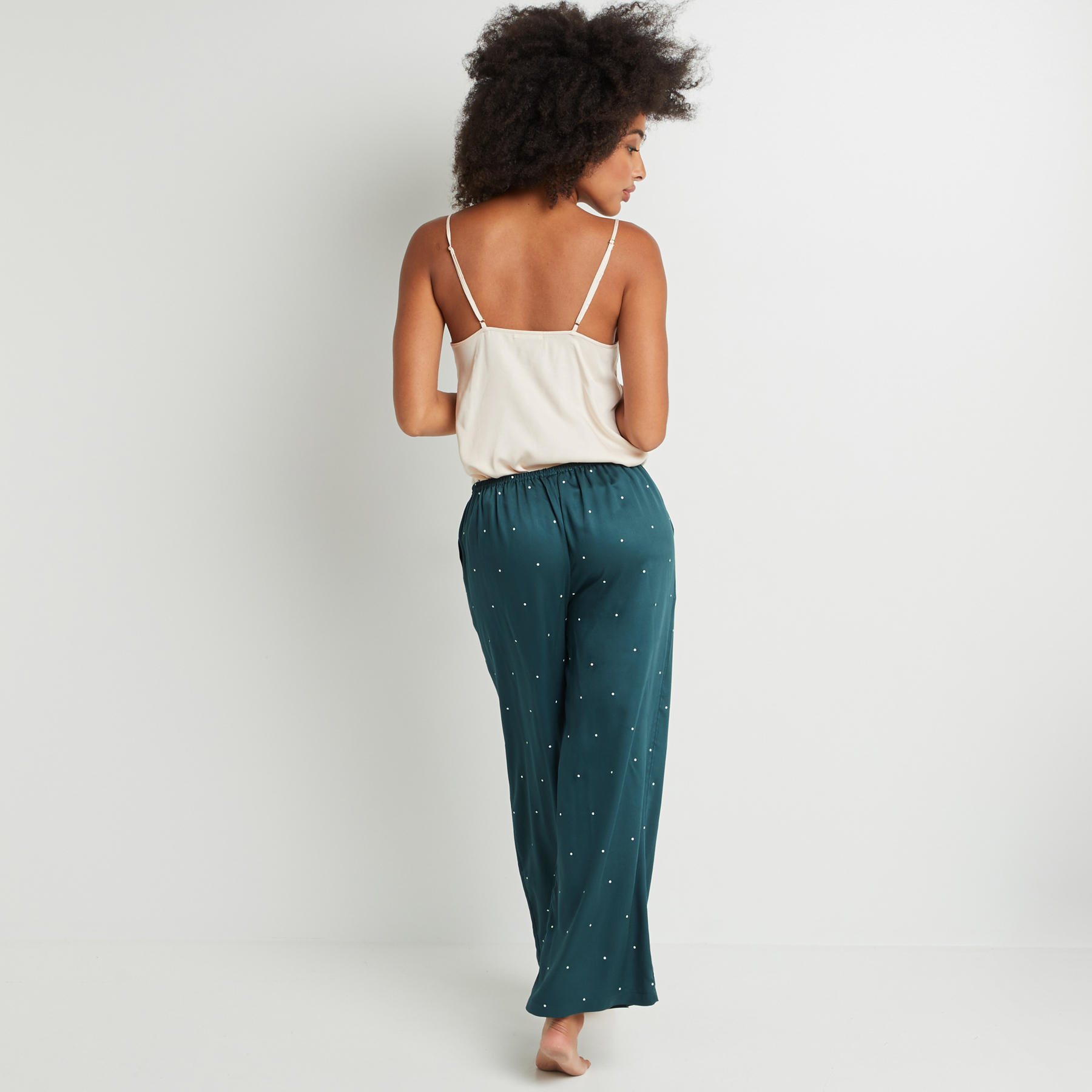 AROME PANTALON PALAZZO VISCOSE VERT