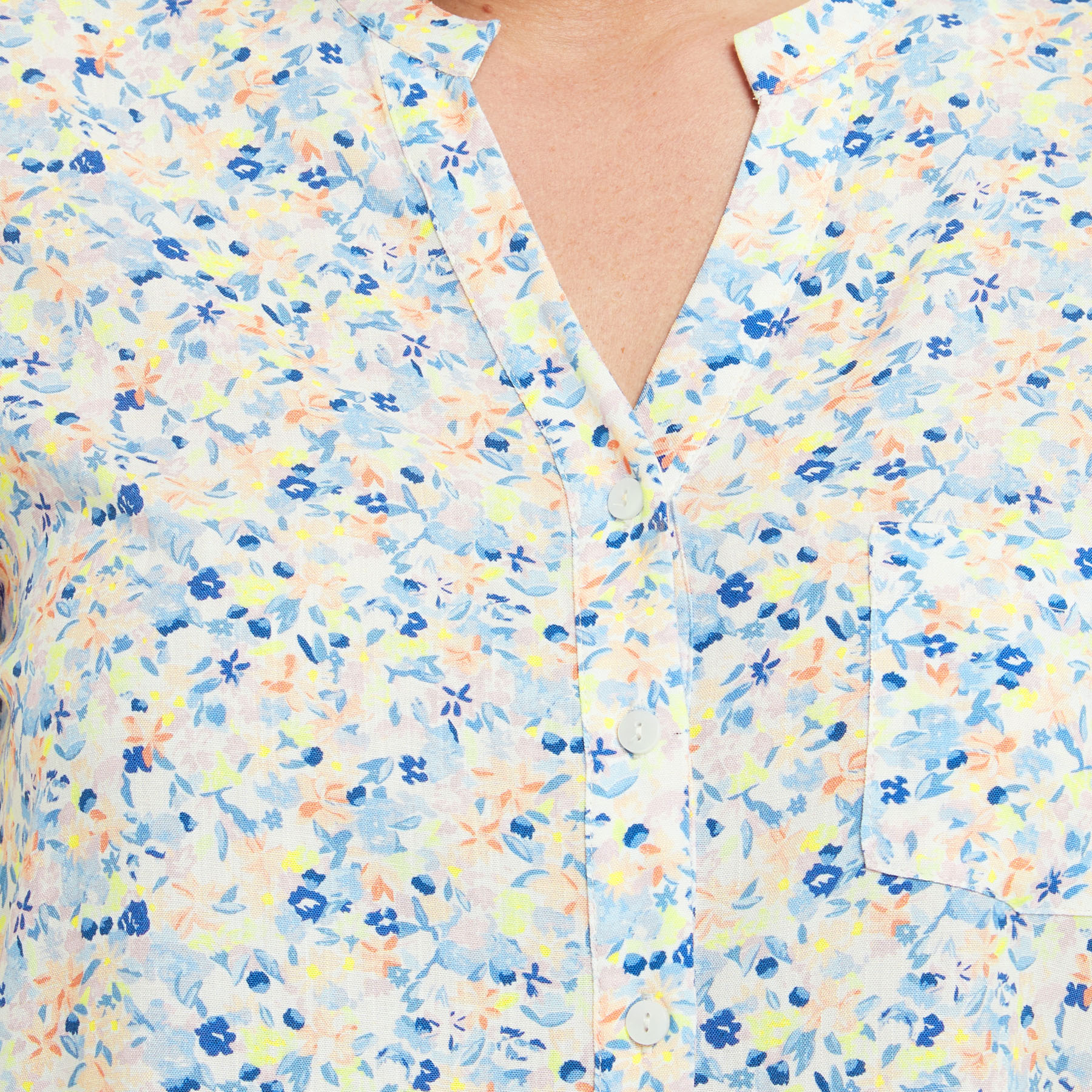 BEACH CHEMISE IMPRIME MULTICO BLEU