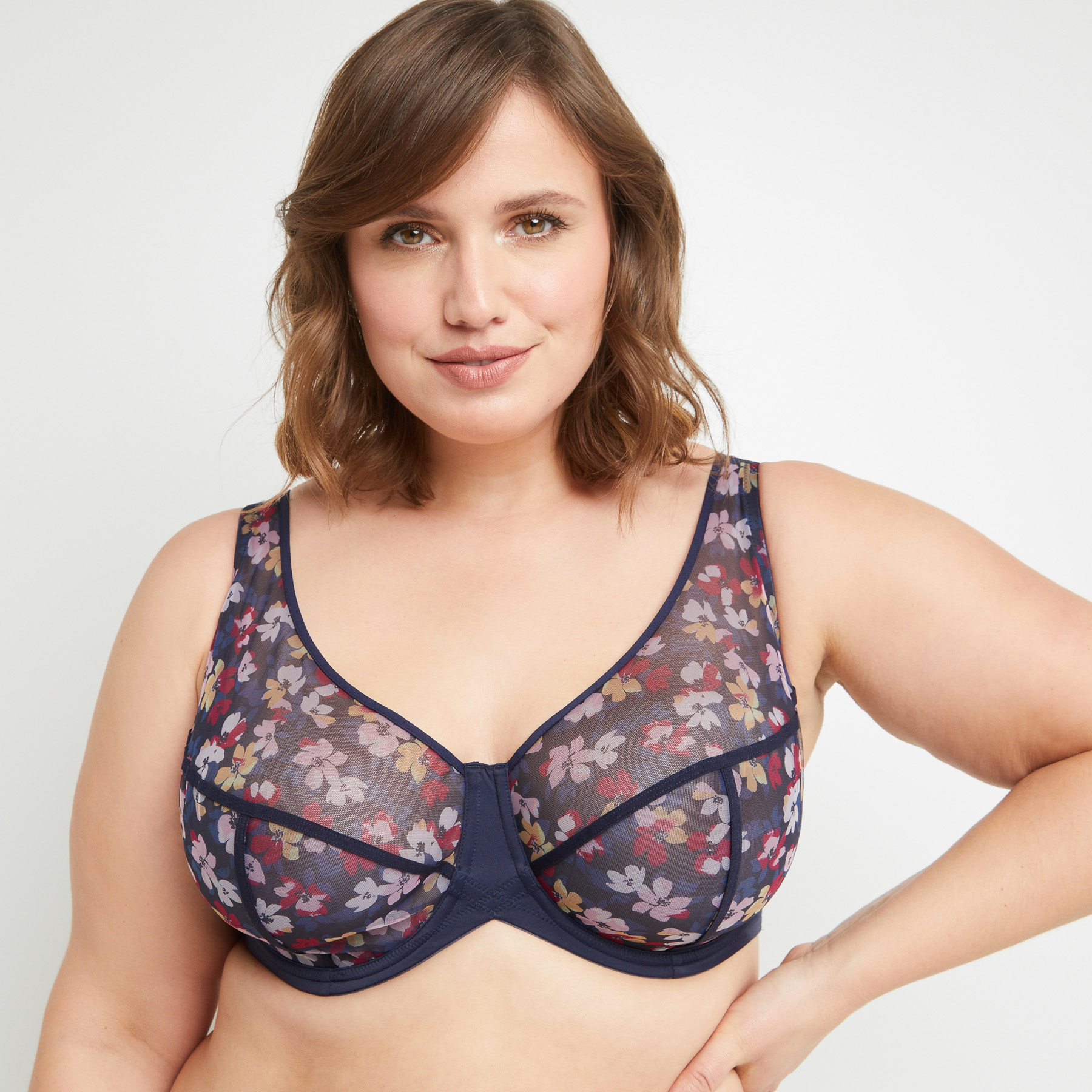BLANCHE SOUTIEN-GORGE GRANDS BONNETS MULTICO BLEU