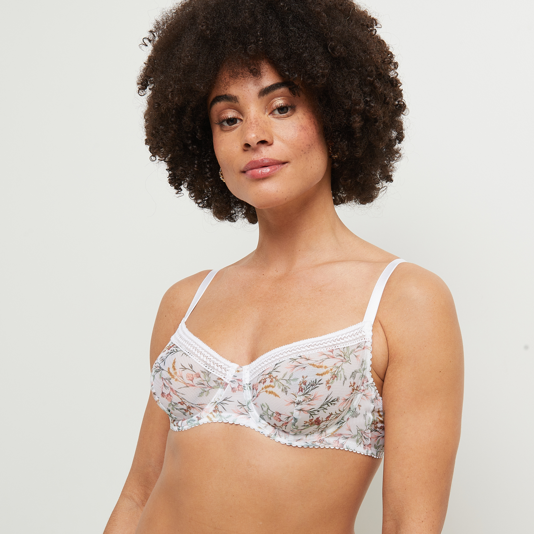 BEBEL SOUTIEN-GORGE CORBEILLE IMPRIME MULTICO BLANC