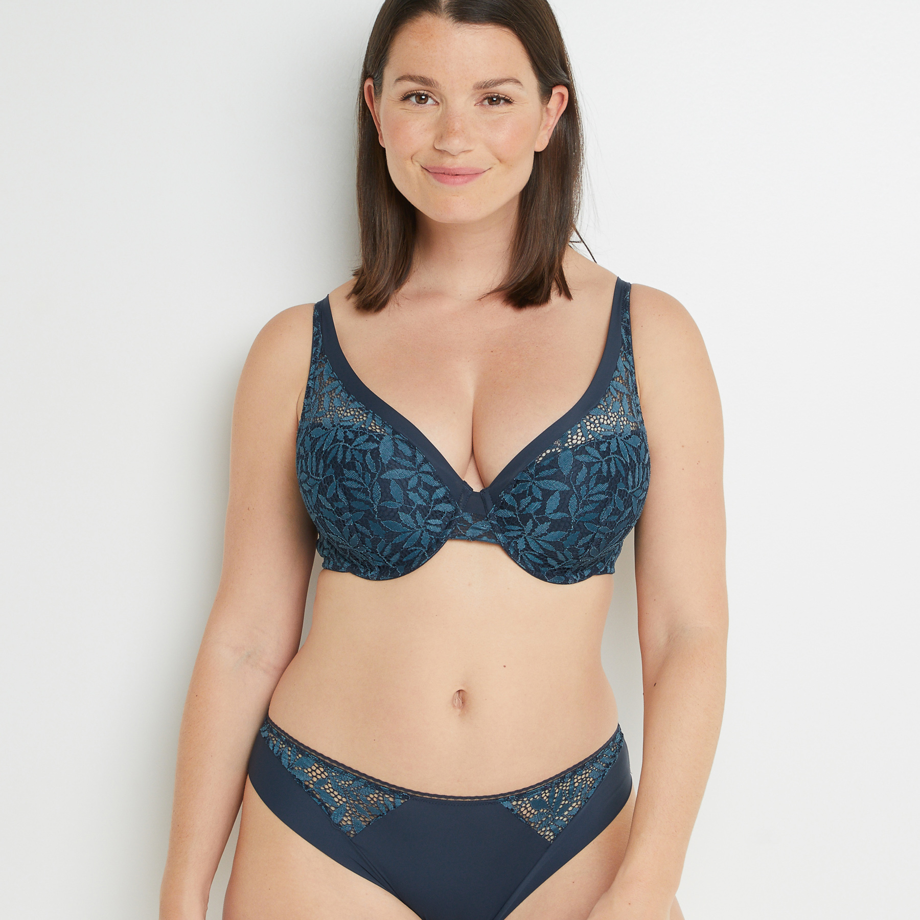 ALI SOUTIEN-GORGE AMPLI FOULARD DENTELLE MULTICO BLEU