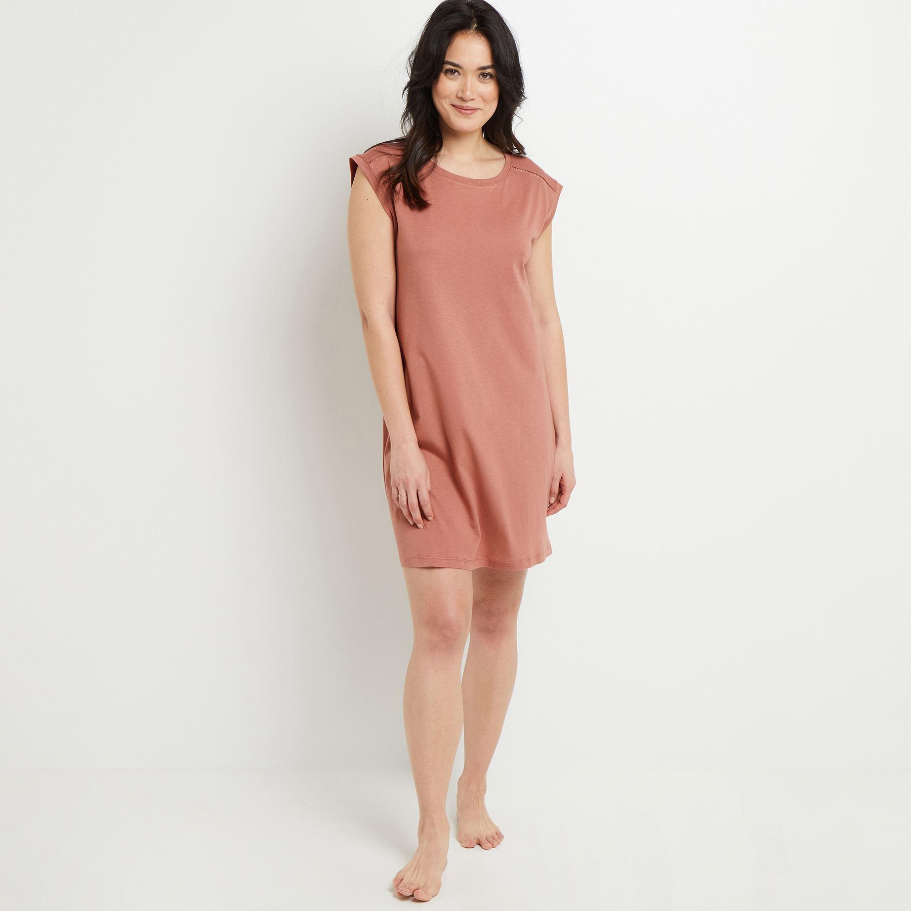 NUISETTE MANCHES COURTES COTONi ROSE
