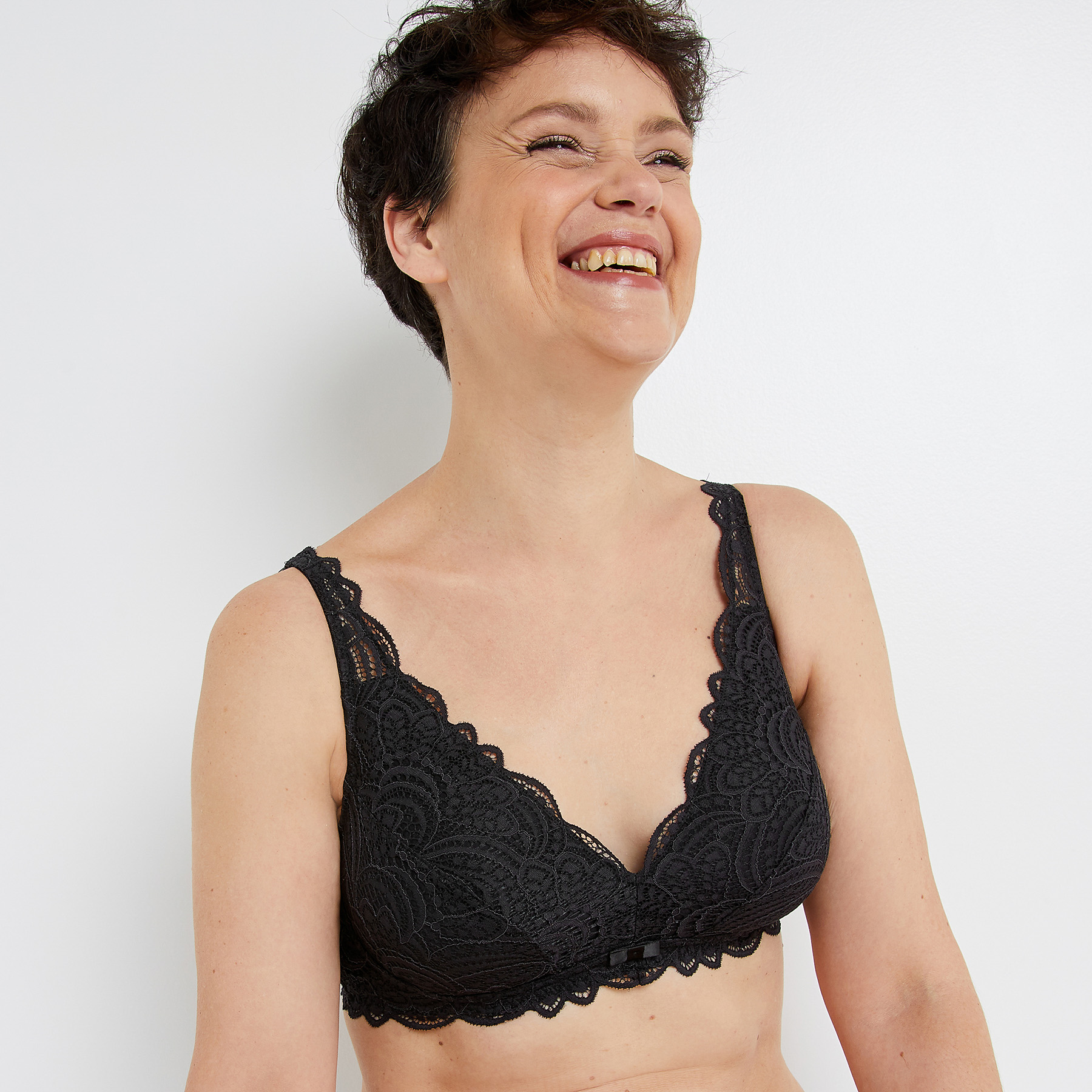 DENTELLE SOUTIEN-GORGE FOULARD POST-OP NOIR