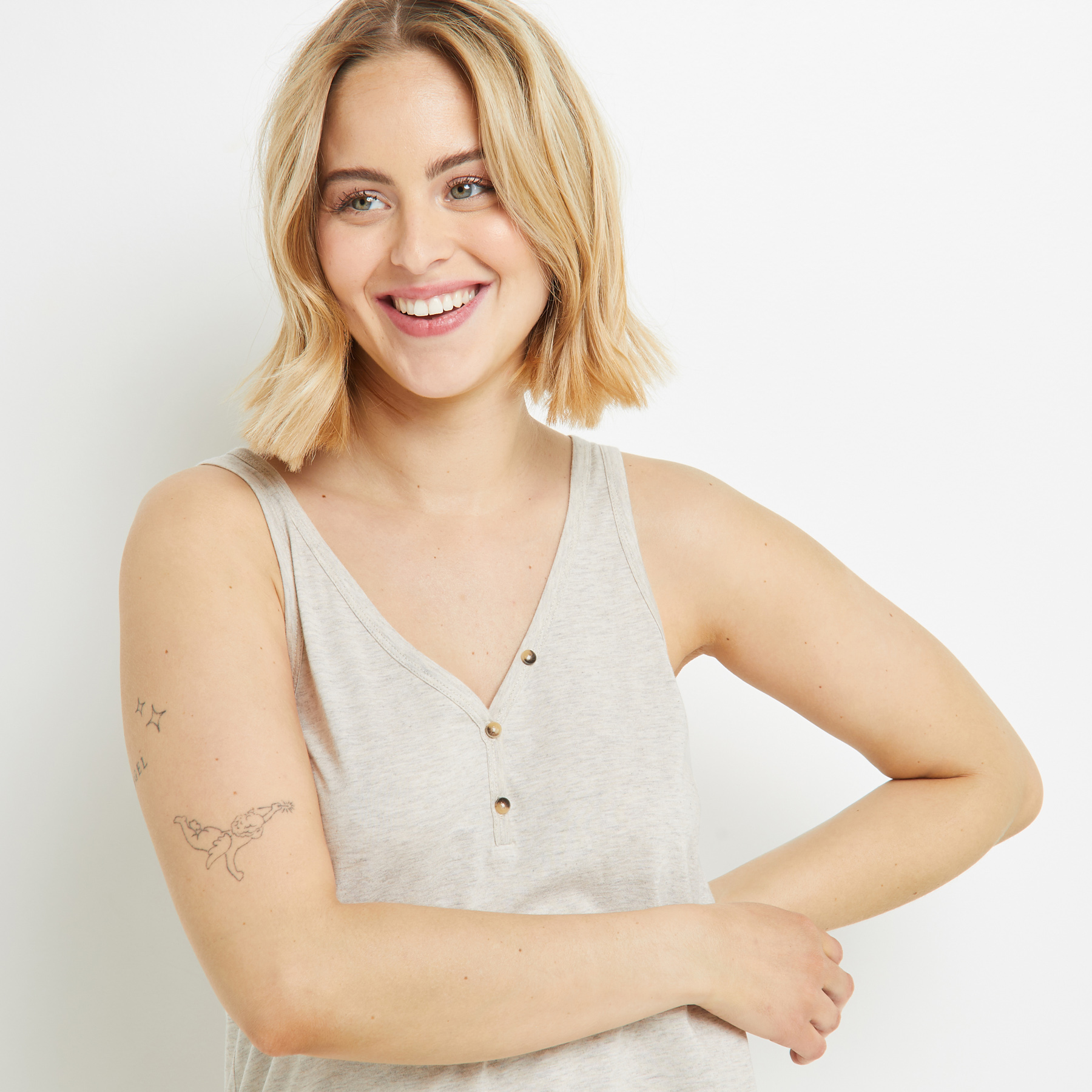 TOP COTON BEIGE