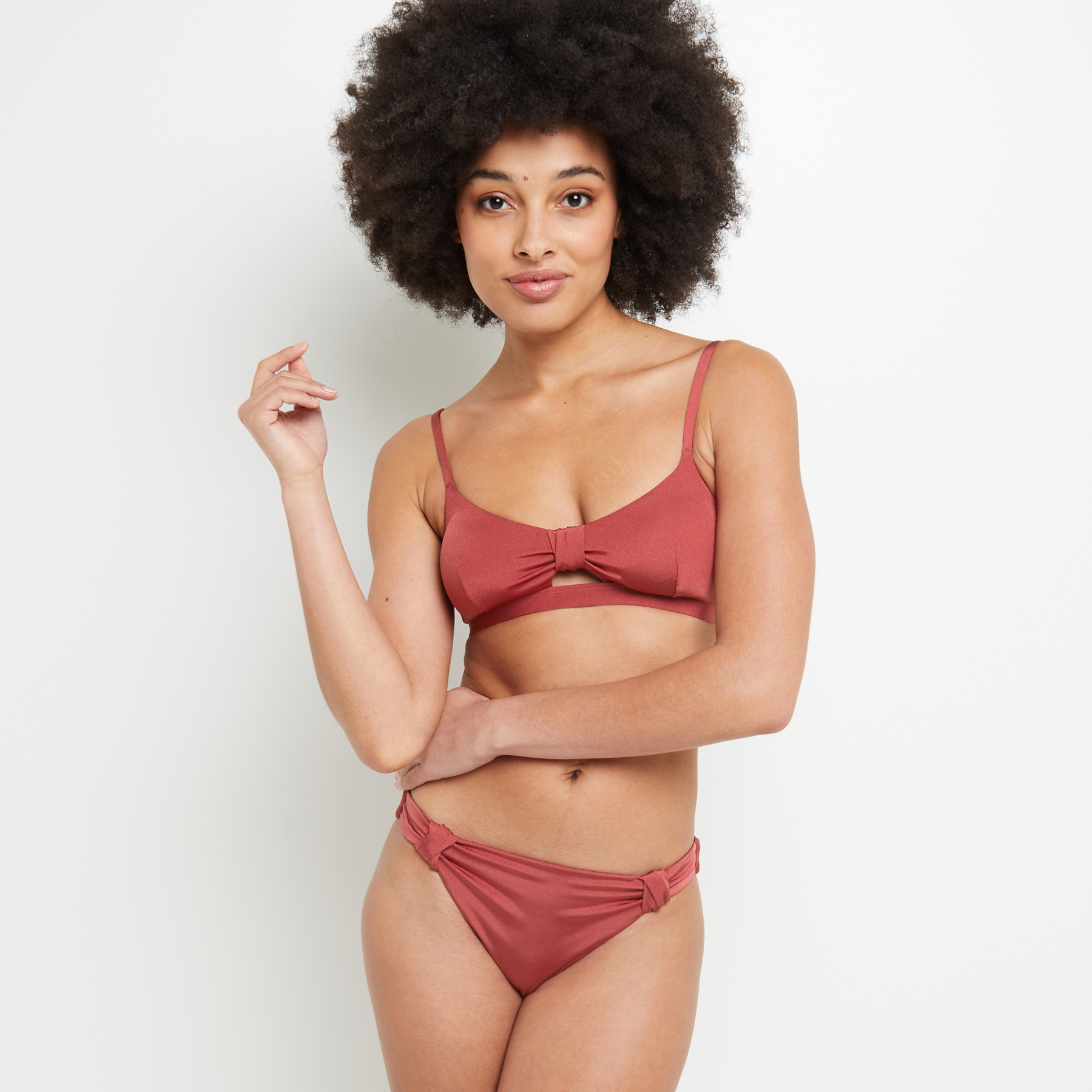 LEONIE MAILLOT DE BAIN SLIP MIDI BORDEAUX
