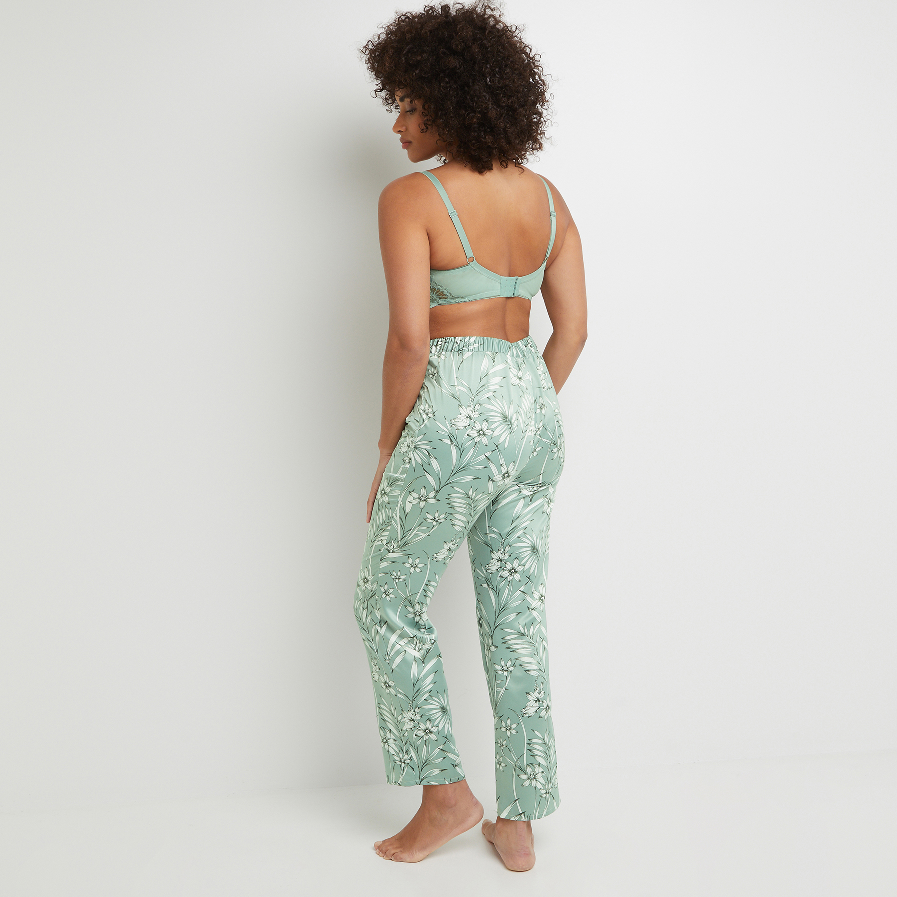 BARNEY PANTALON SATIN IMPRIME Vert clair