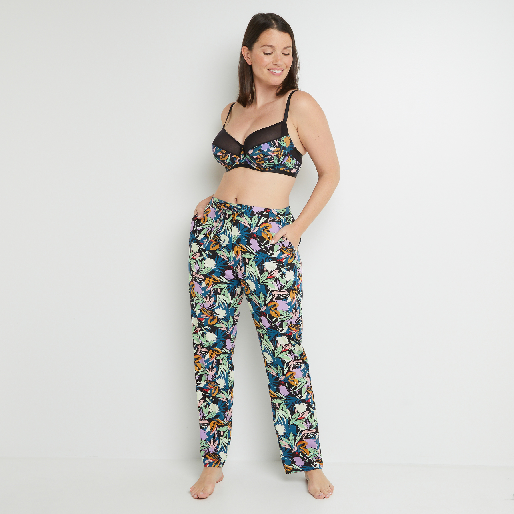 BECKIE PANTALON MULTICO BLEU