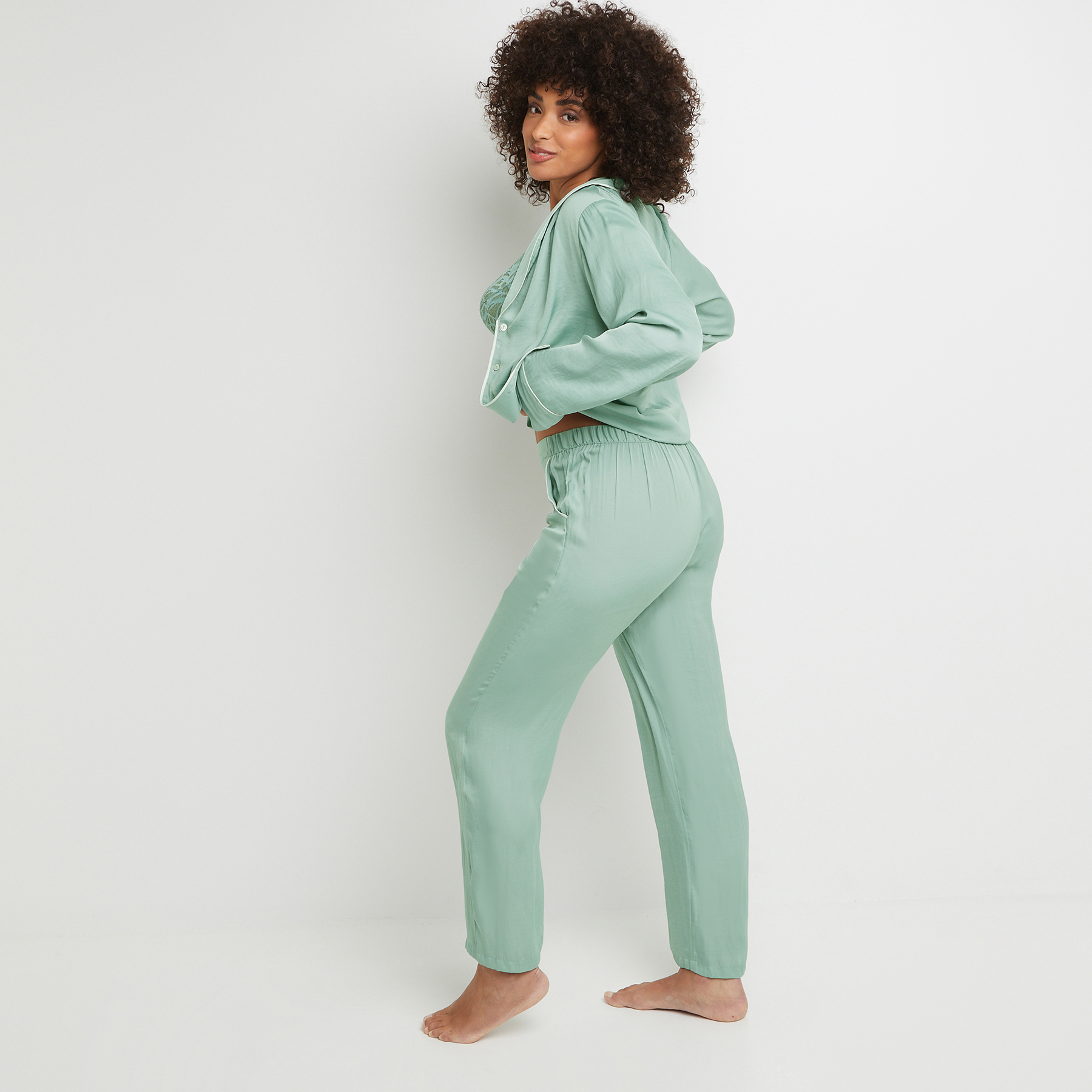 BERLIOZ PANTALON SATIN MAT Vert clair