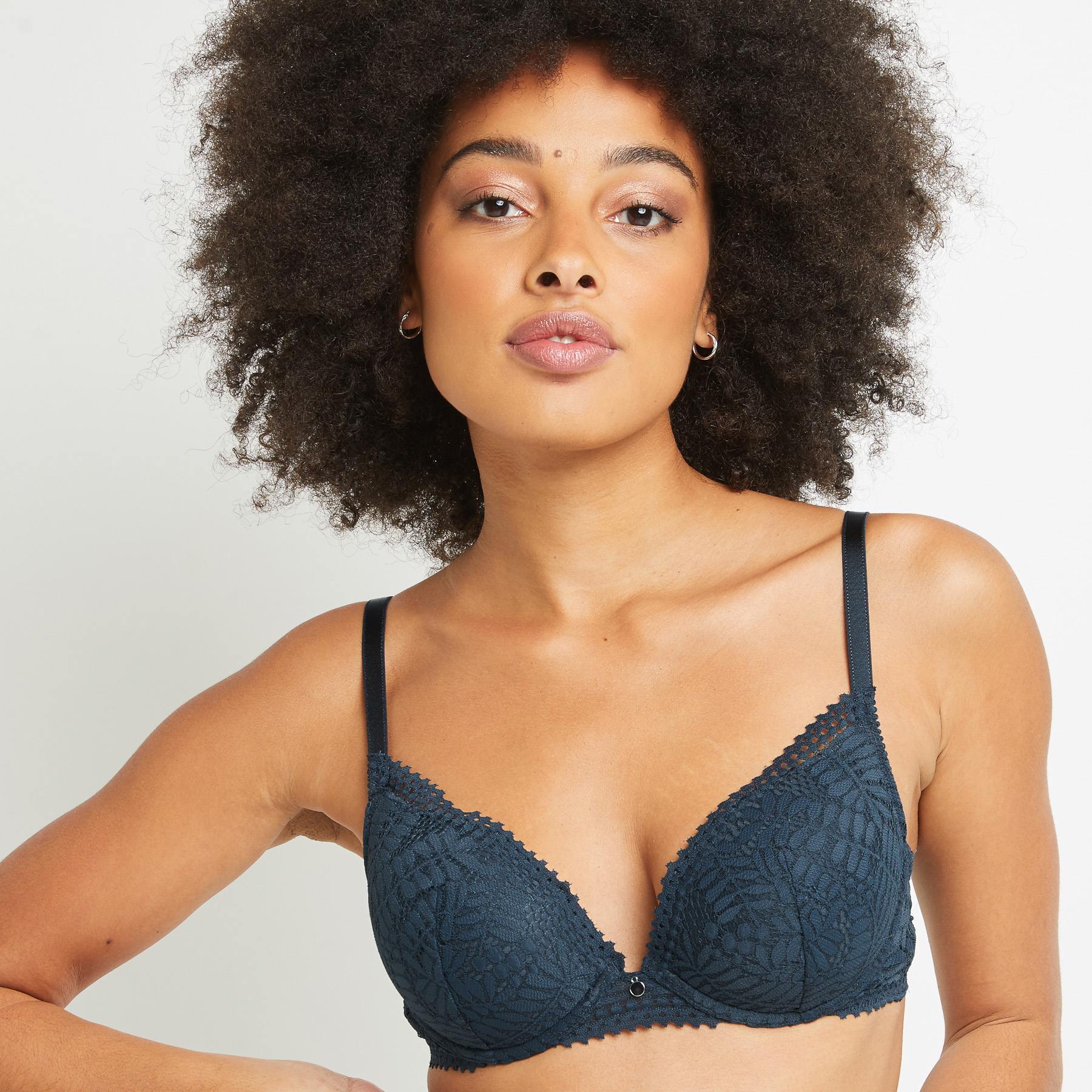BIANCA SOUTIEN-GORGE PUSH UP DENTELLE PETROLE