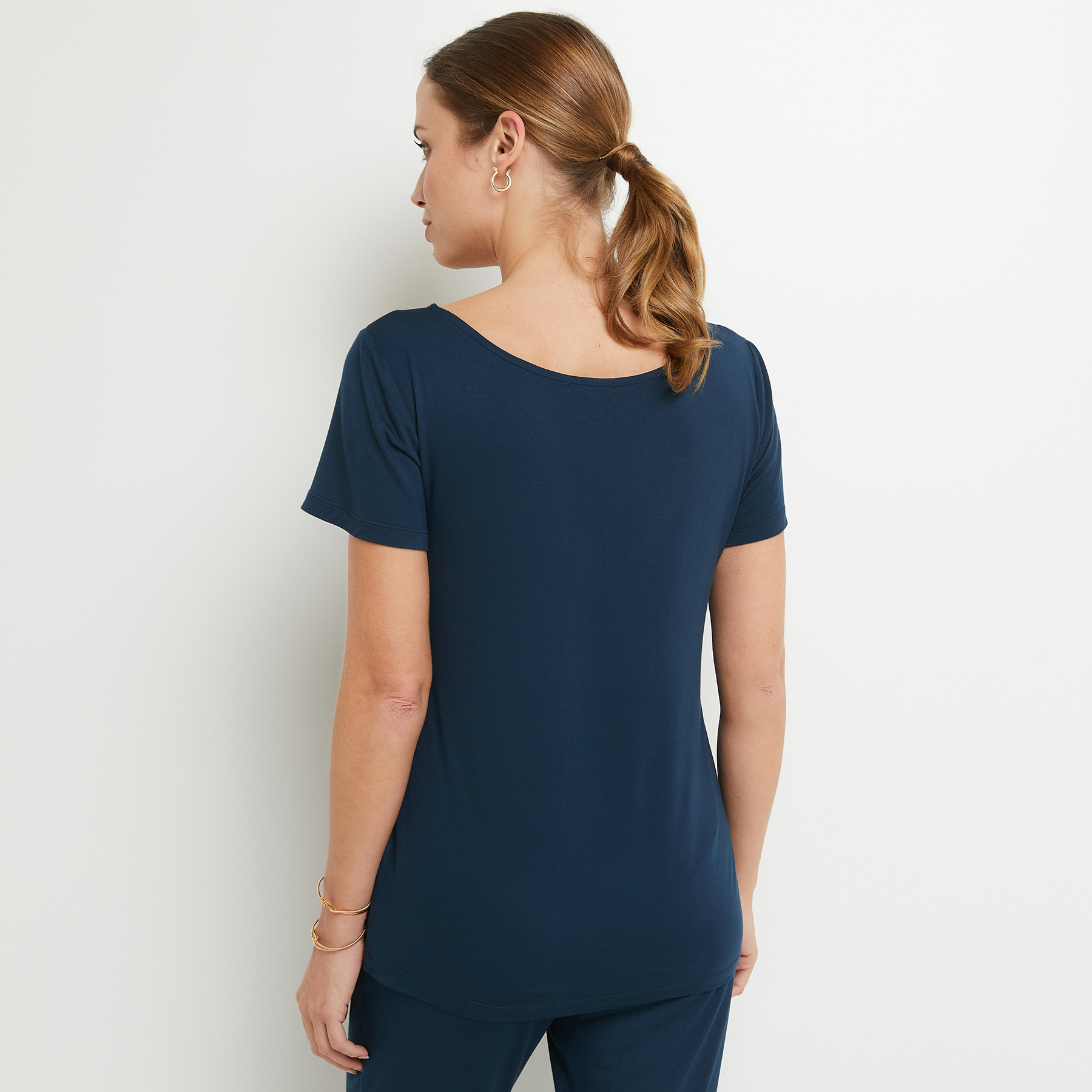 SYARA TEE SHIRT MANCHES COURTES MARINE