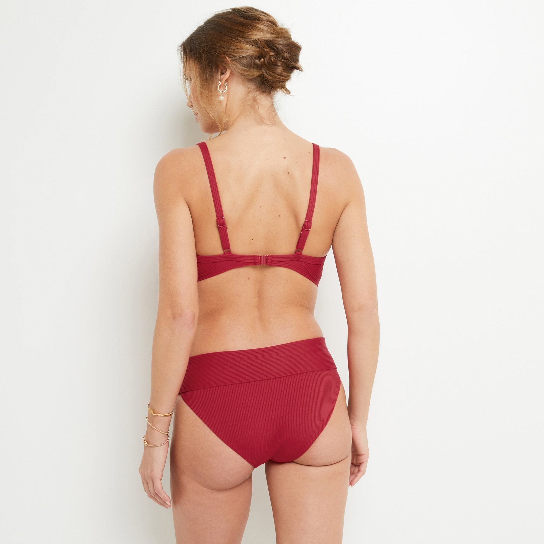LOTUS MAILLOT DE BAIN SLIP MAXI ROUGE