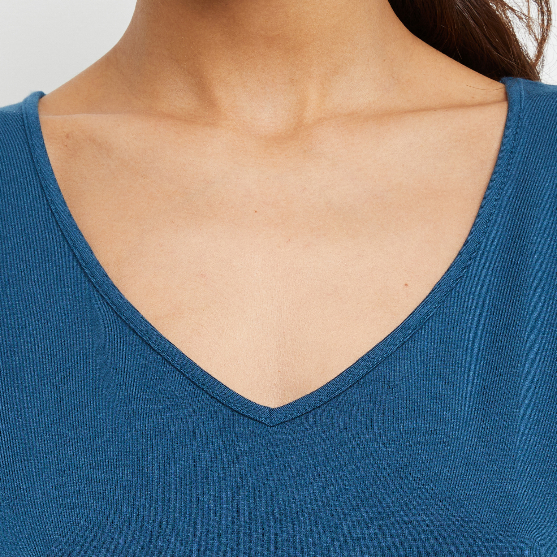BAMBOU T-SHIRT MANCHES COURTES PETROLE