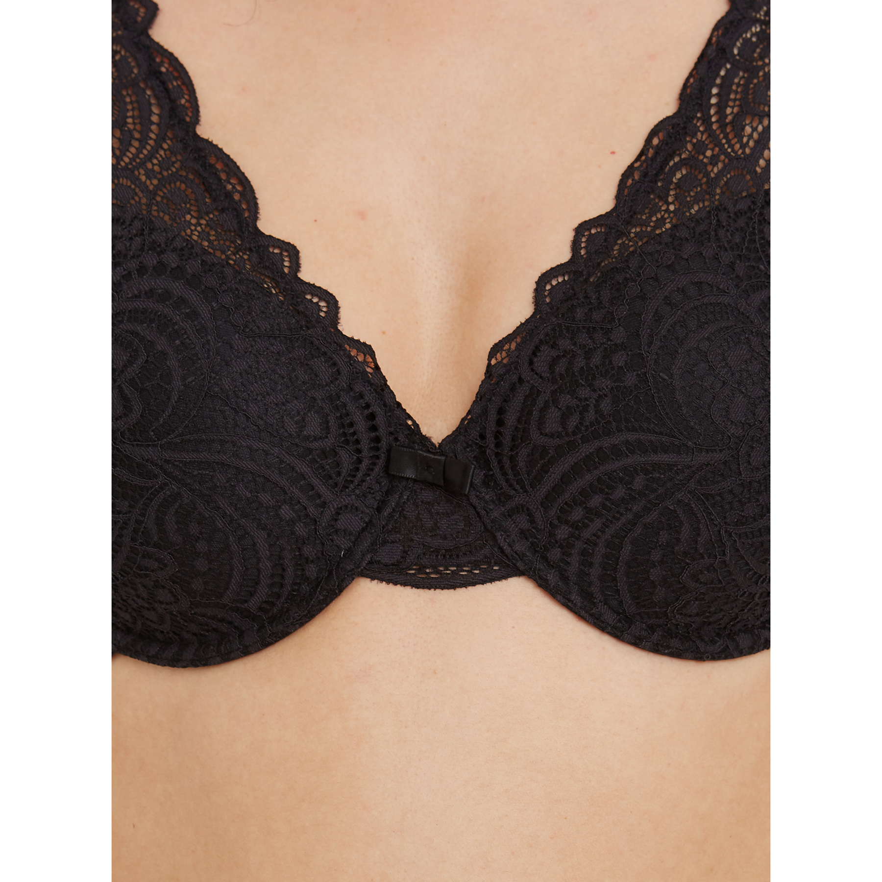 DENTELLE SOUTIEN-GORGE AMPLI FOULARD NOIR
