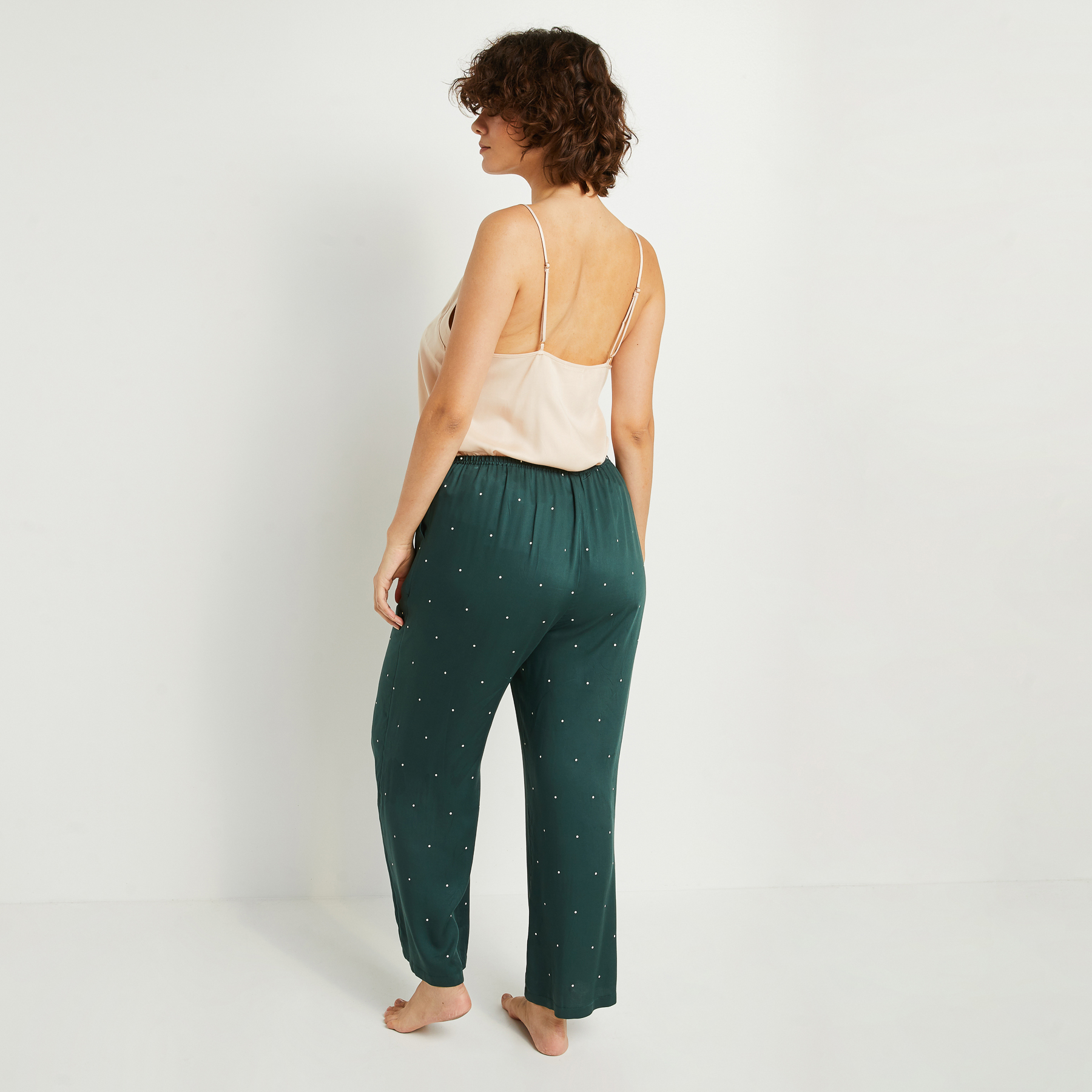 AROME PANTALON PALAZZO VISCOSE VERT