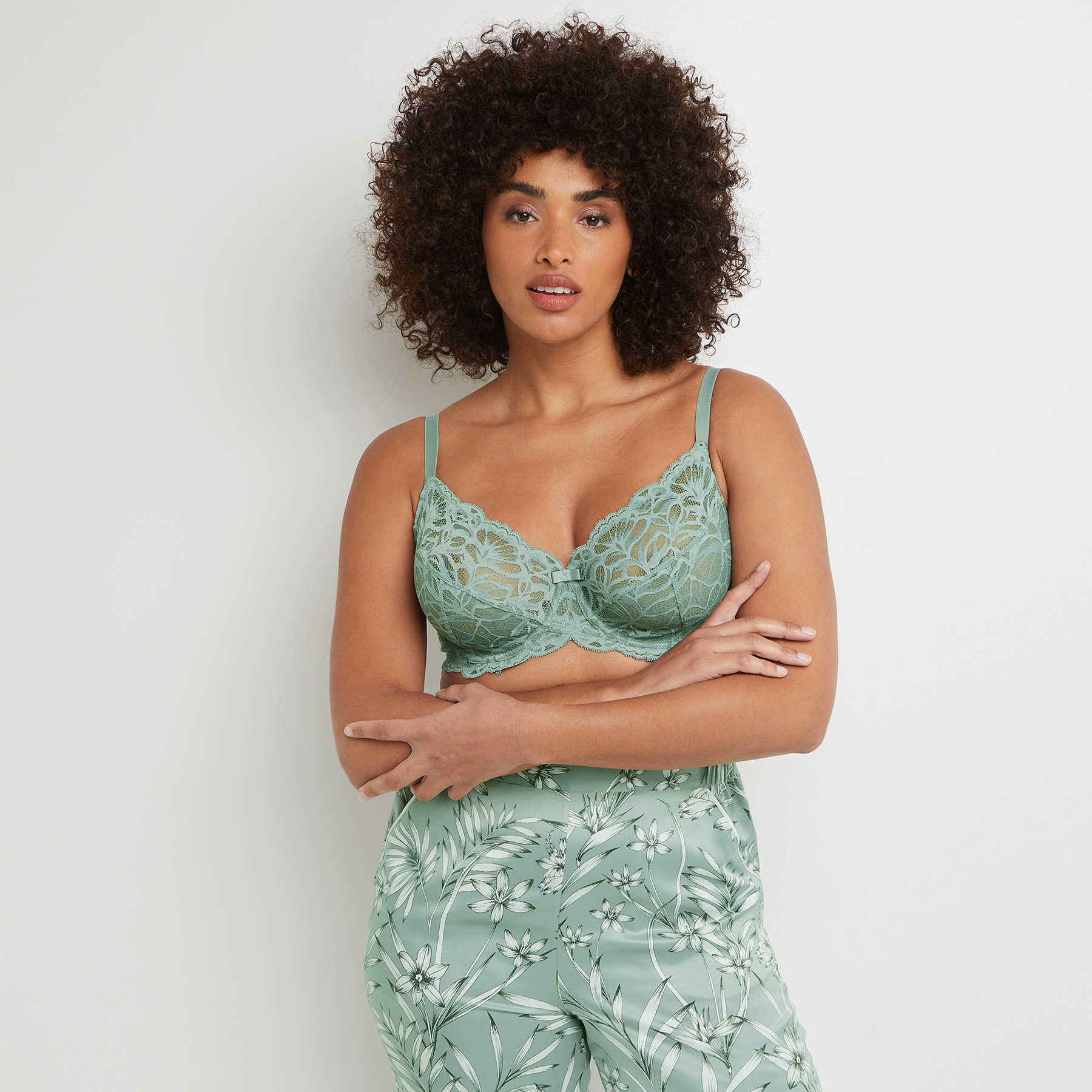 BERRIE SOUTIEN-GORGE EMBOITANT DENTELLE Vert clair