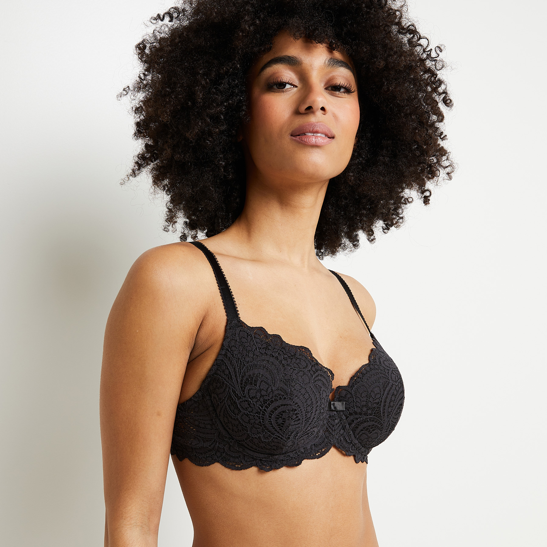 DENTELLE SOUTIEN-GORGE AMPLI EMBOITANT NOIR